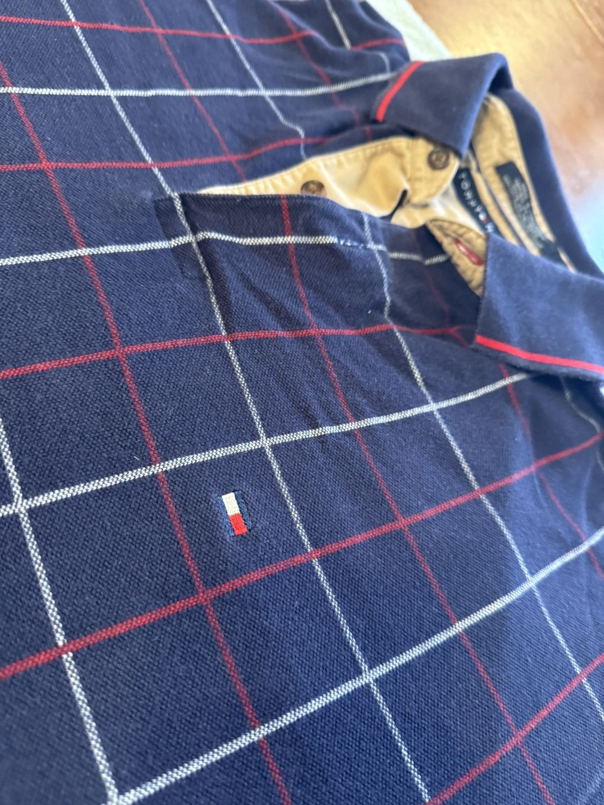 Other × Tommy Hilfiger × Vintage Vintage Plaid Tommy Hilfiger Longsleeve Polo Size US L / EU 52-54 / 3 - 3 Thumbnail