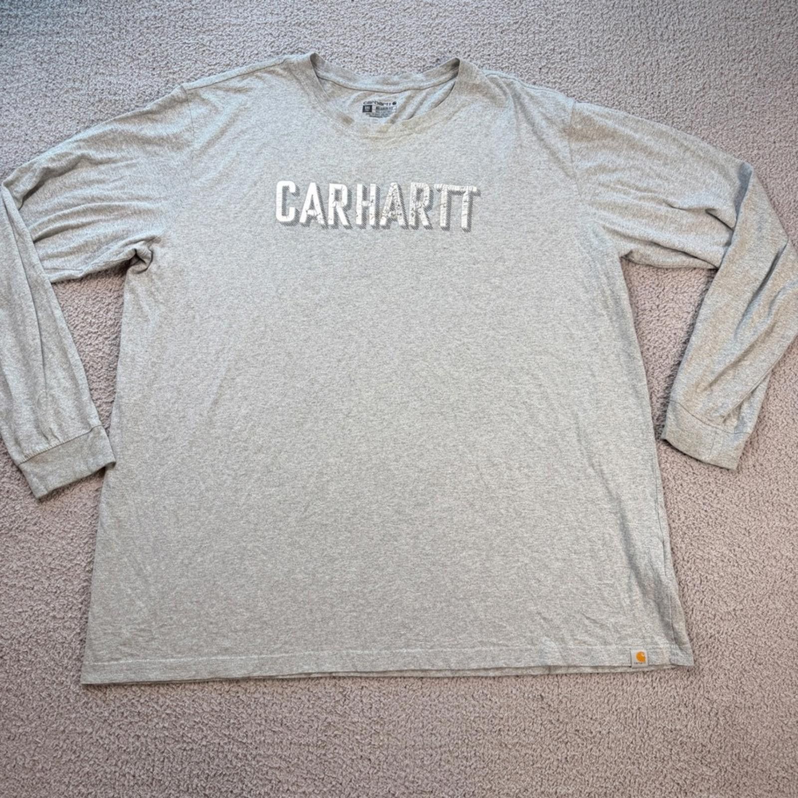 Carhartt Carhartt Long Sleeve Logo Shirt Grey Relaxed Fit 3XL Tall Size US XXL / EU 58 / 5 - 1 Thumbnail