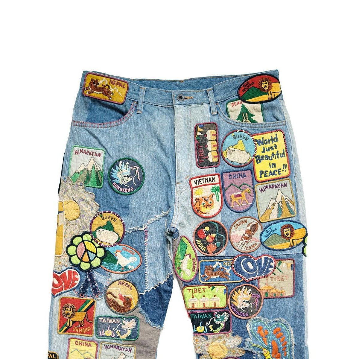 Kapital Kapital 12.5oz Denim 5P Rat Flare Pants (BEAUTIFUL WORLD) Size US 32 / EU 48 - 4 Thumbnail