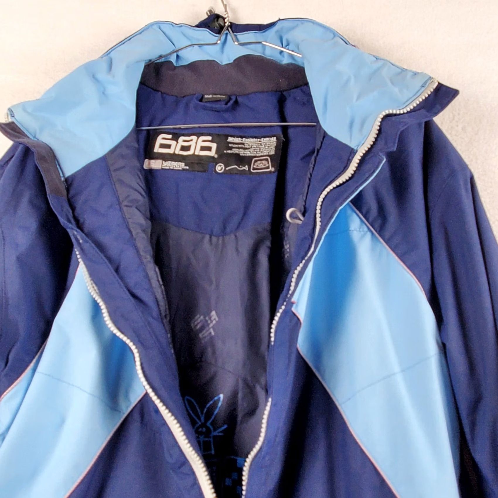 686 686 Windbreaker Jacket Women's Small Blue Full Zip Pockets Lined Polyester Size S / US 4 / IT 40 - 6 Thumbnail