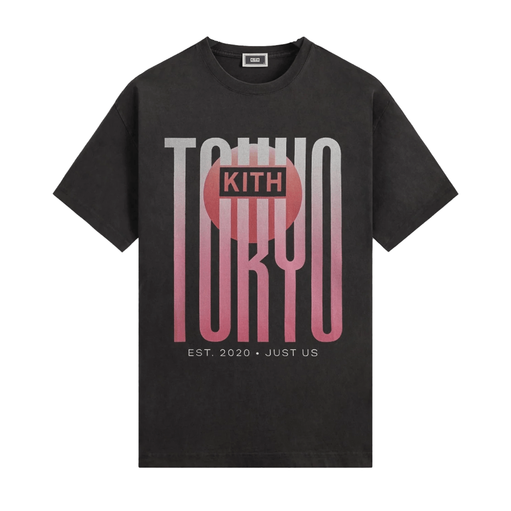 Kith Tokyo Classic Logo Vintage Tee Black • M