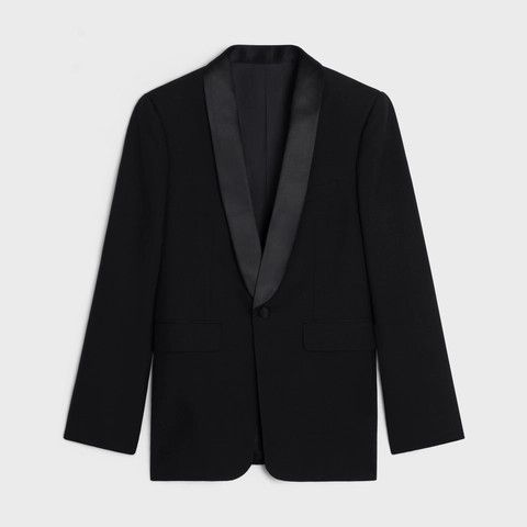 Celine o1bcso1str0824 Jacket In Sequined Grain De Poudre in Black Size M / US 6-8 / IT 42-44 - 1 Thumbnail