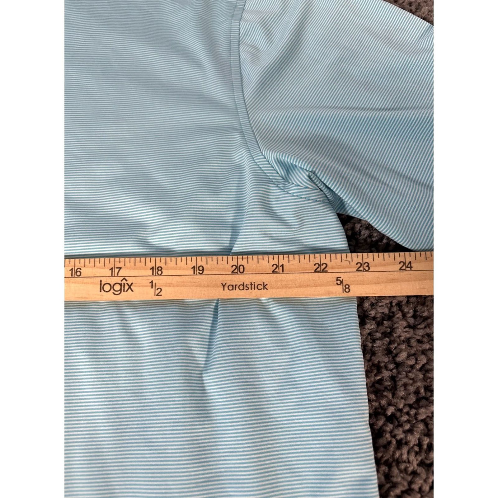 Peter Millar Peter Millar Summer Comfort Polo Shirt Men Large Blue Striped Golf Shirt Size US L / EU 52-54 / 3 - 3 Thumbnail