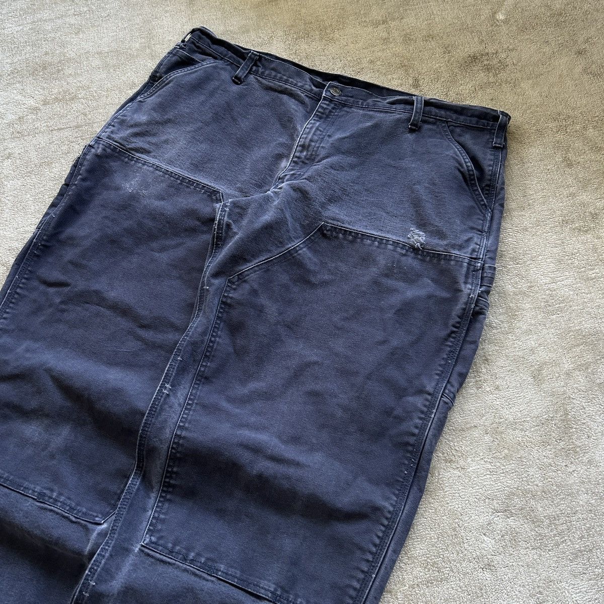 Vintage Baggy Double Knee Faded Workwear Pants Size US 42 / EU 58 - 2 Thumbnail