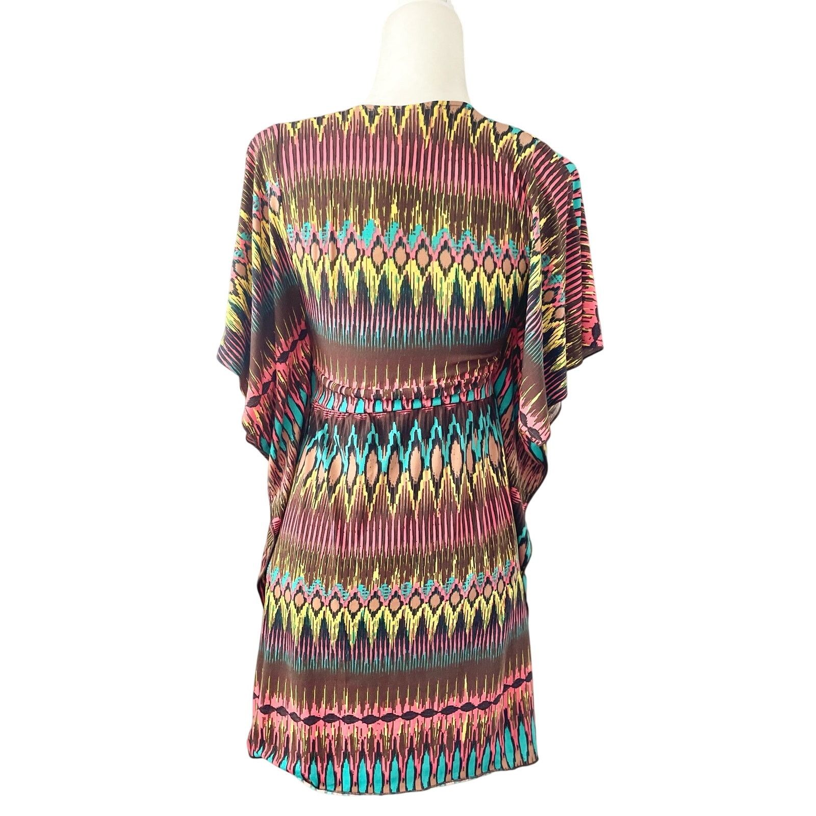 Other VeronicaM Women BOHO Flutter Sleeve Multicolored Mini Dress Size XS / US 0-2 / IT 36-38 - 5 Thumbnail