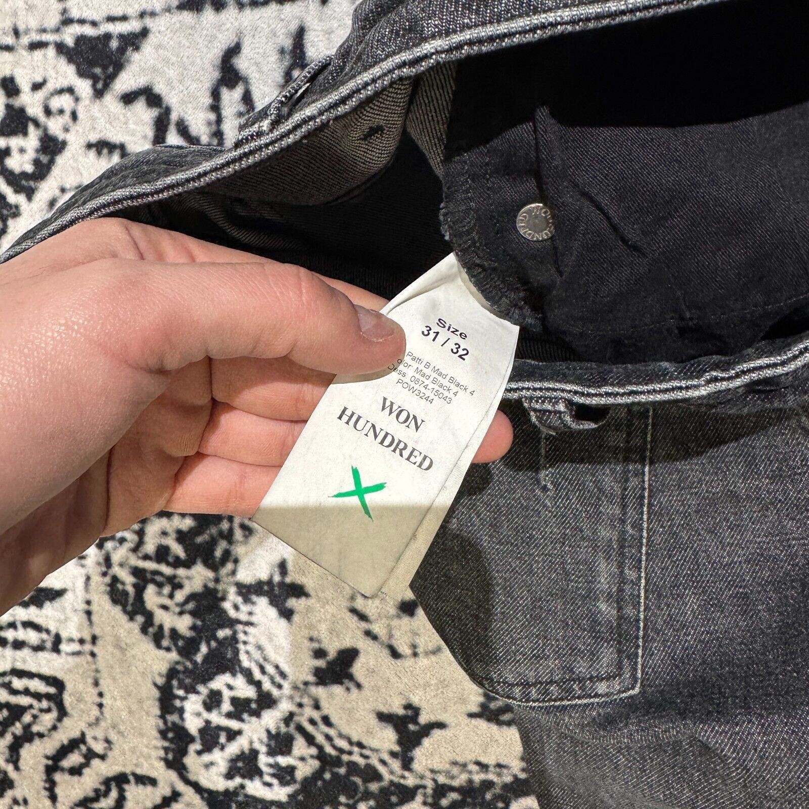 Vintage × Won Hundred Vintage Won Hundred Unisex Black Cotton Denim Pants Size W30 Size US 30 / EU 46 - 7 Thumbnail