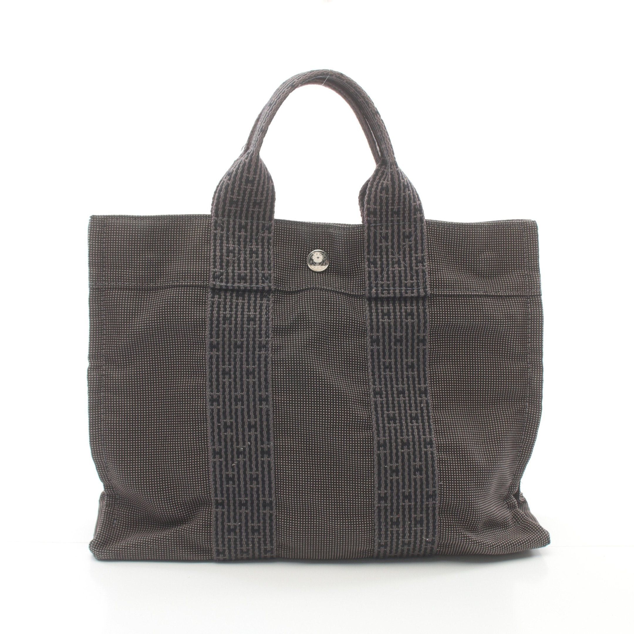 Hermes Hermes Yale Line Pm Handbag Tote Bag Nylon Canvas Dark Gray Silver Hardware Size ONE SIZE - 1 Thumbnail