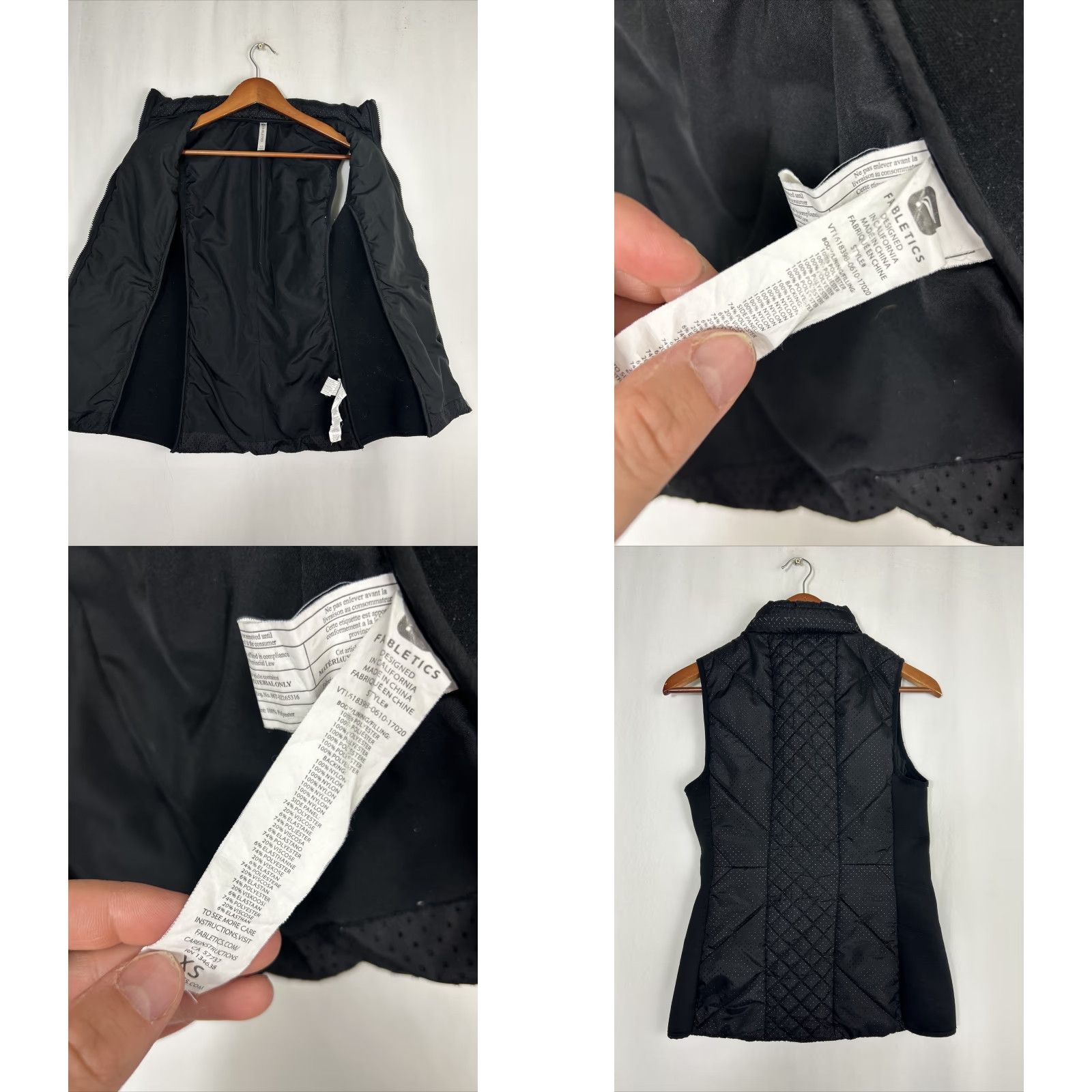 Fabletics Fabletics Vest Womens XS Black Sleeveless Zip Quilted Hood Puffer Packaway Mock Neck Casual Lightweight Size XS / US 0-2 / IT 36-38 - 8 Thumbnail