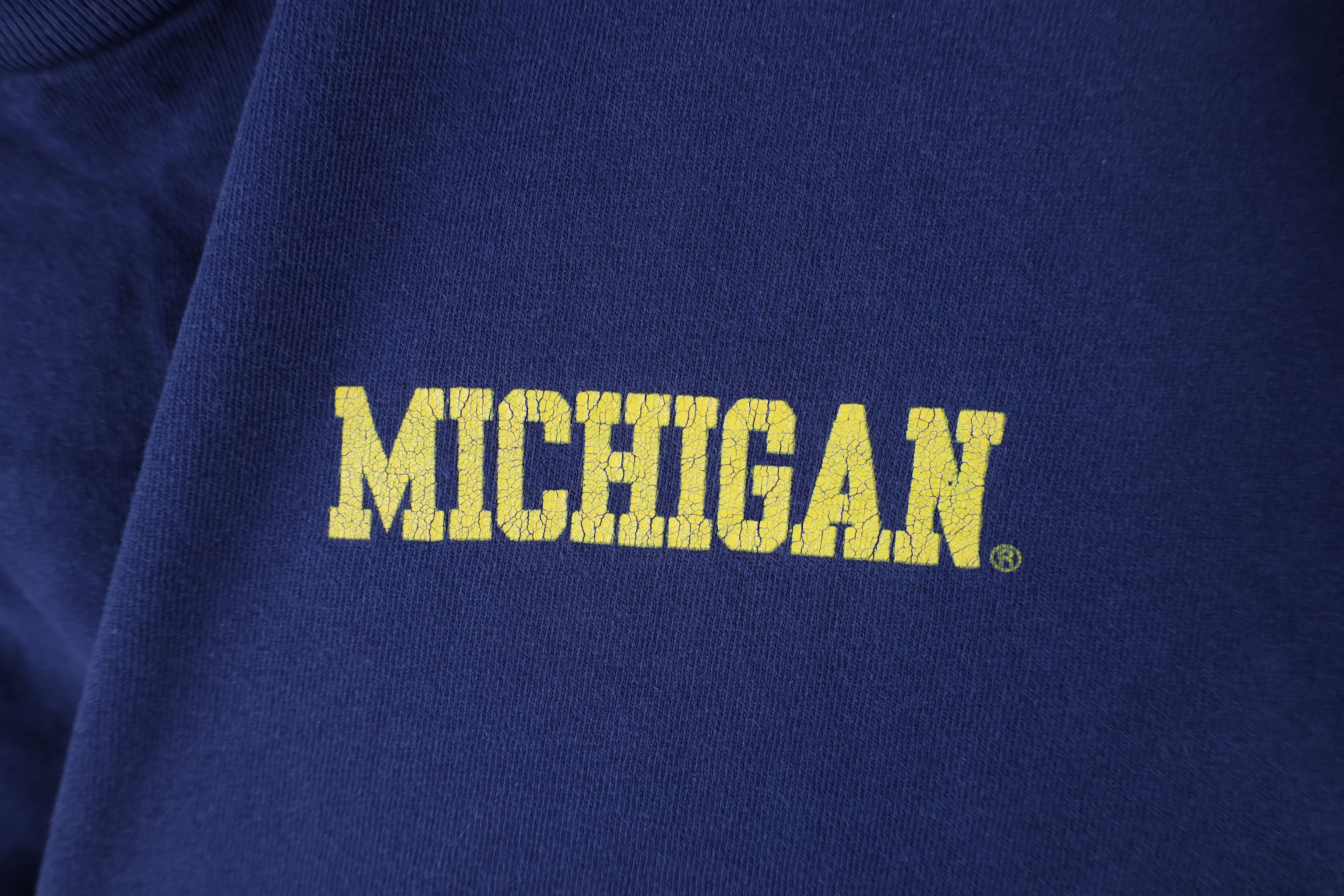 Vintage Vintage 90s Spell Out University of Michigan T-Shirt Blue Size US XXL / EU 58 / 5 - 4 Thumbnail