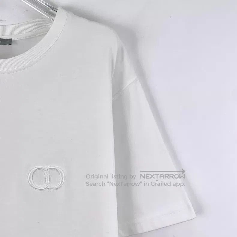 Dior Dior White CD letter embroidery cotton round-neck short-sl Size US M / EU 48-50 / 2 - 3 Thumbnail