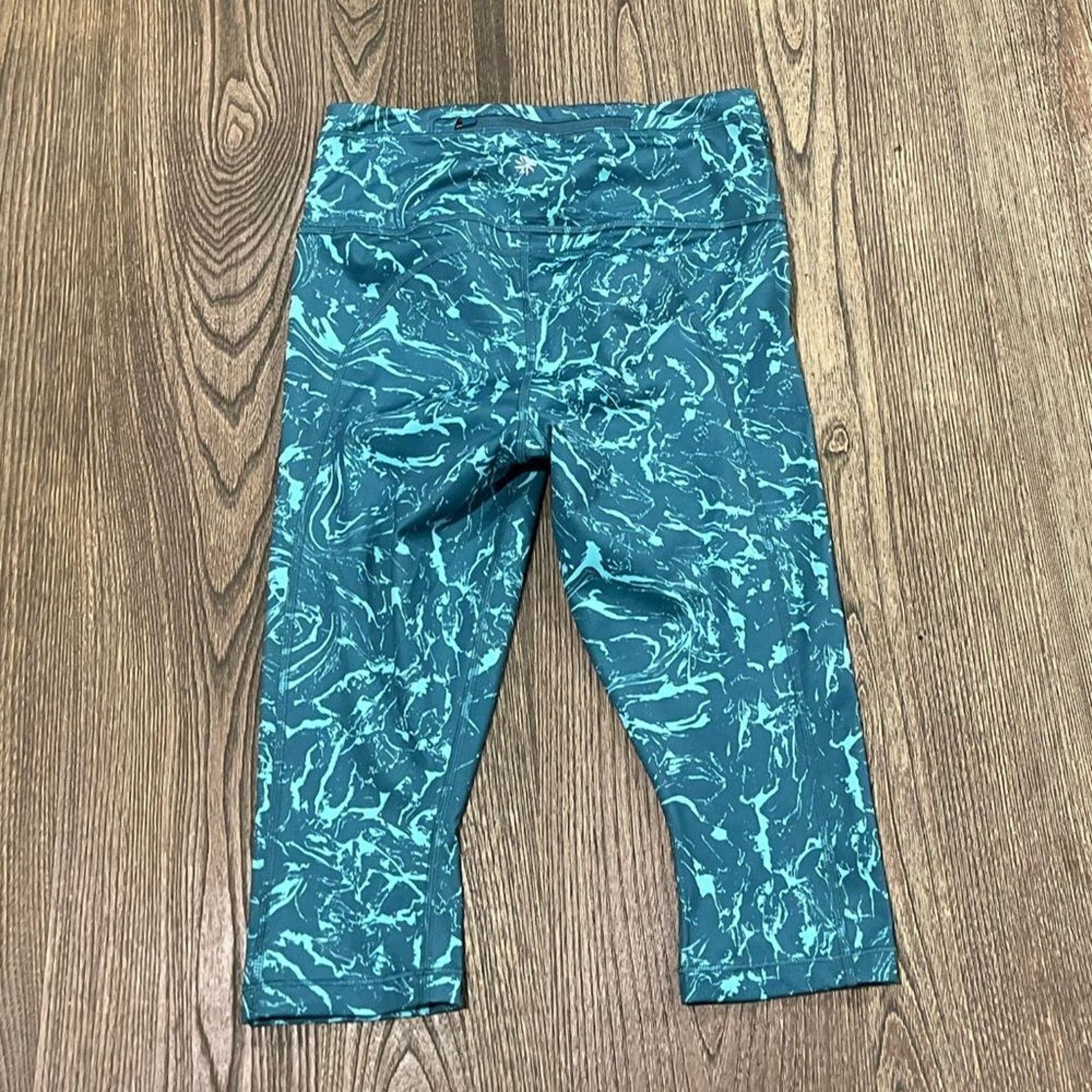 Athleta Athleta Womens Accelerate Blue Ripple Marble Borealis Size 26" / US 2 / IT 38 - 5 Thumbnail