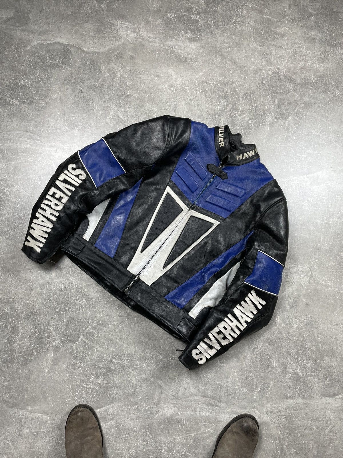 Genuine Leather × Vintage Rare! Vintage Racing Leather Biker Jacket 90s Size US M / EU 48-50 / 2 - 1 Thumbnail