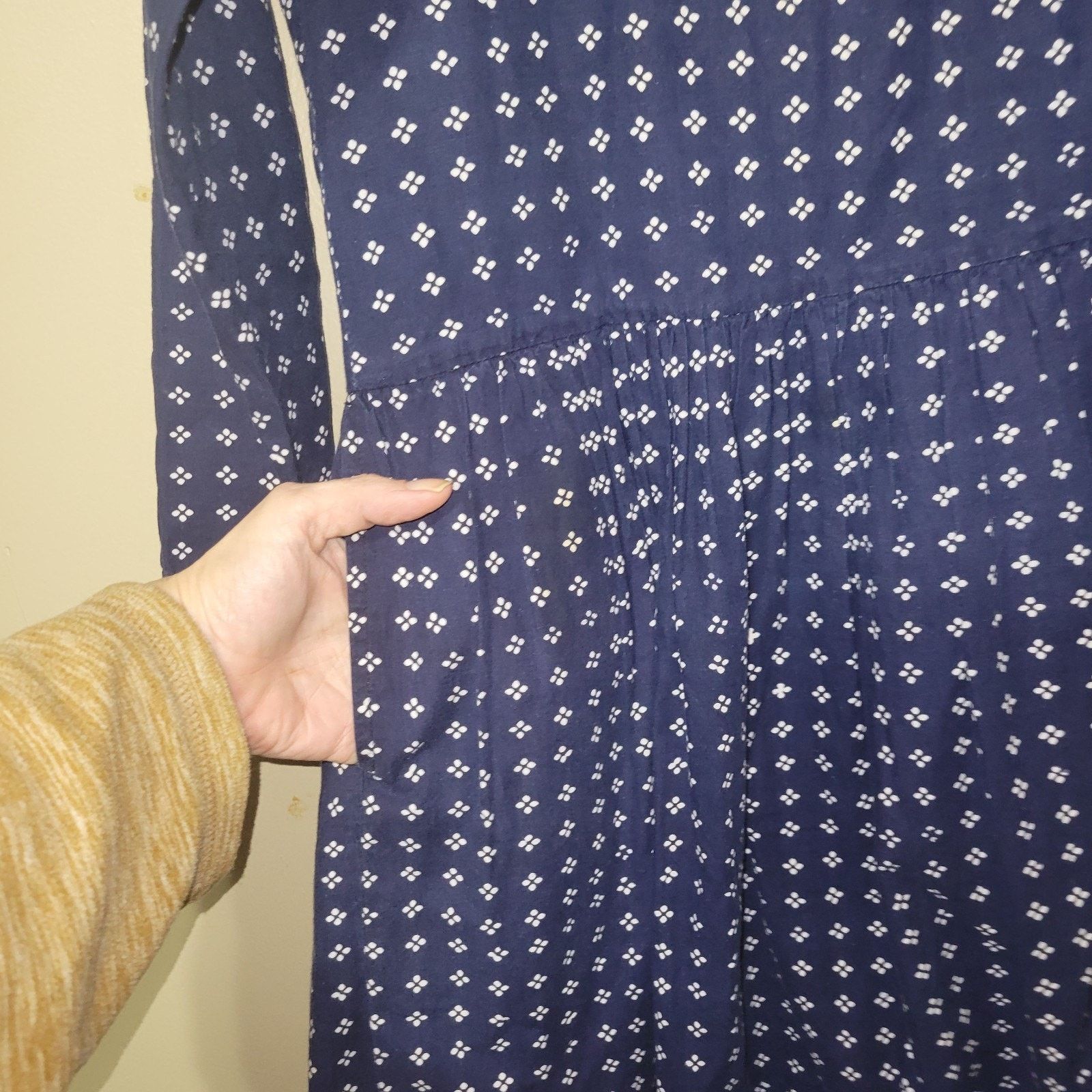 & Other Stories Vtg Passports Pier One Blue 100% Cotton Maxi Dress Medium Size M / US 6-8 / IT 42-44 - 7 Thumbnail