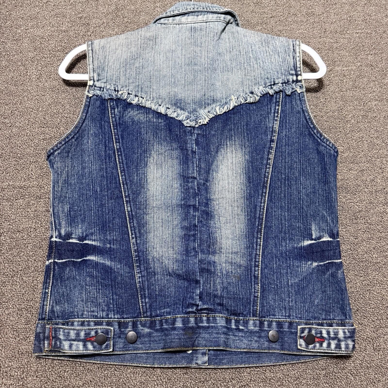 Other Vintage Carol's Denim 80s Acid Wash Sleeveless Biker Vest Size S / US 4 / IT 40 - 2 Thumbnail