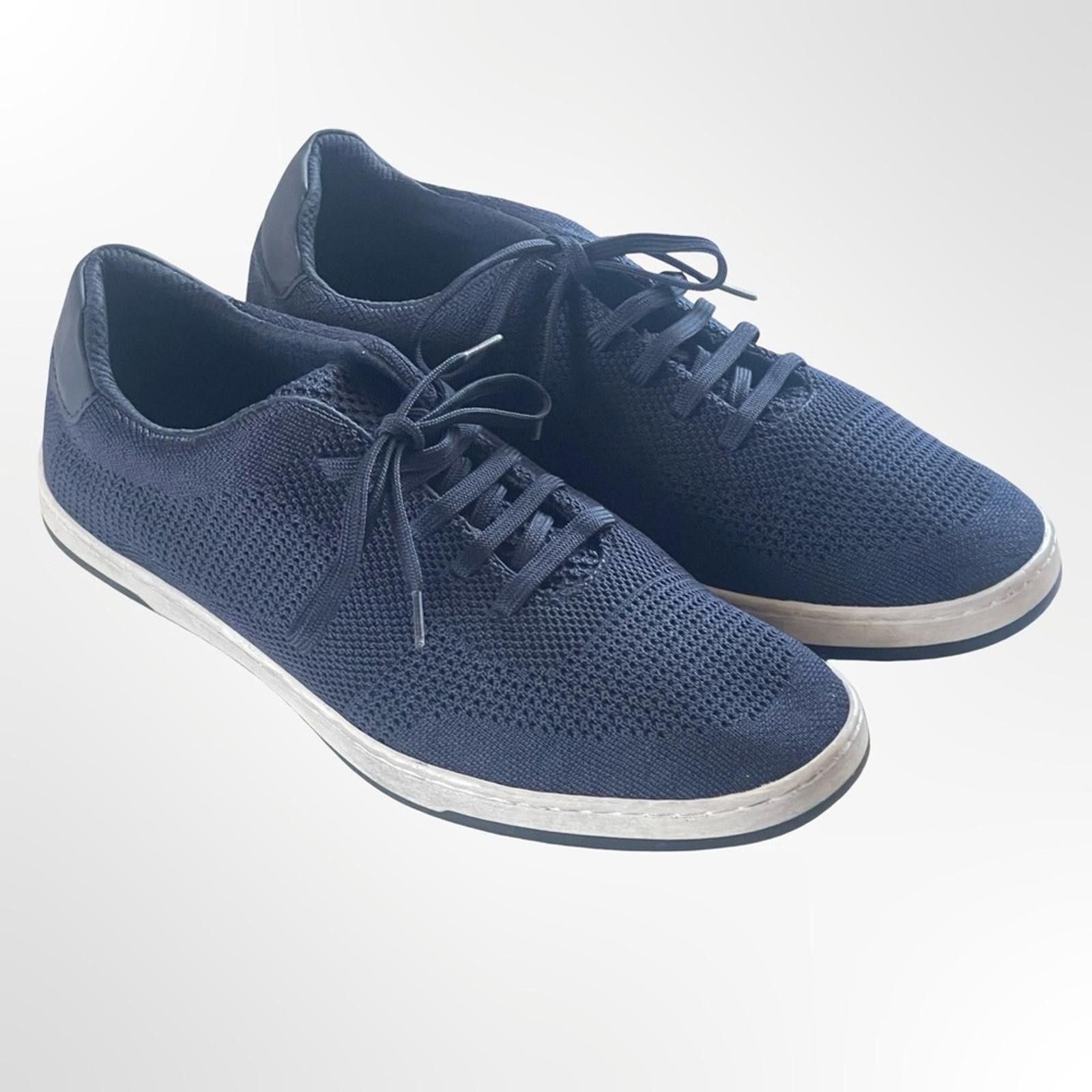 Zara Zara Men Navy Knit Lace-Up Casual Sneakers Size US 8 / EU 41 - 1 Thumbnail