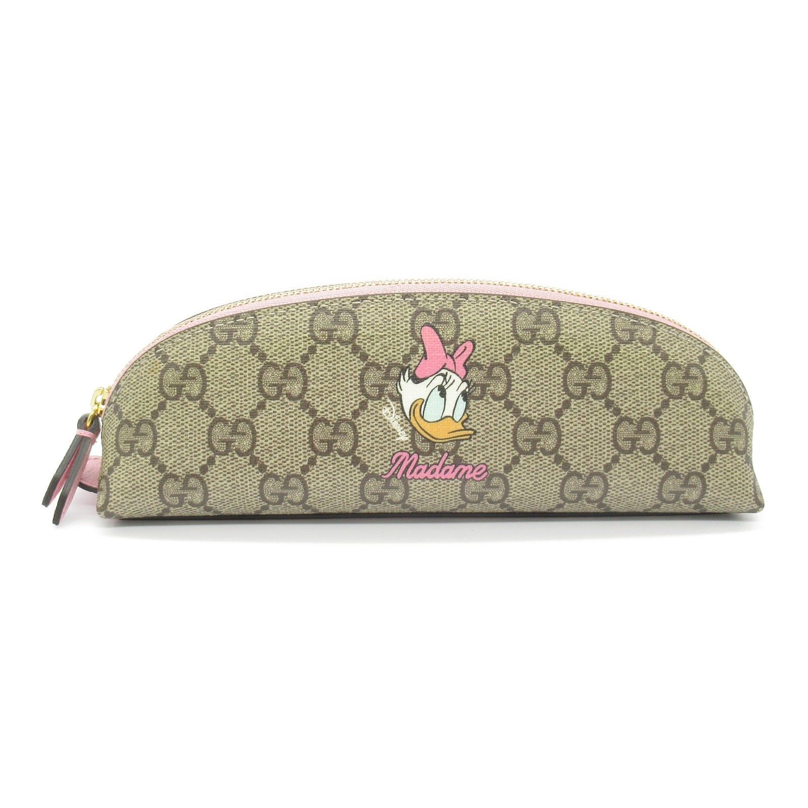 Gucci Gucci Pencil Case Daisy Duck Accessory Coated Canvas Leather Beige Pink Size ONE SIZE - 1 Thumbnail