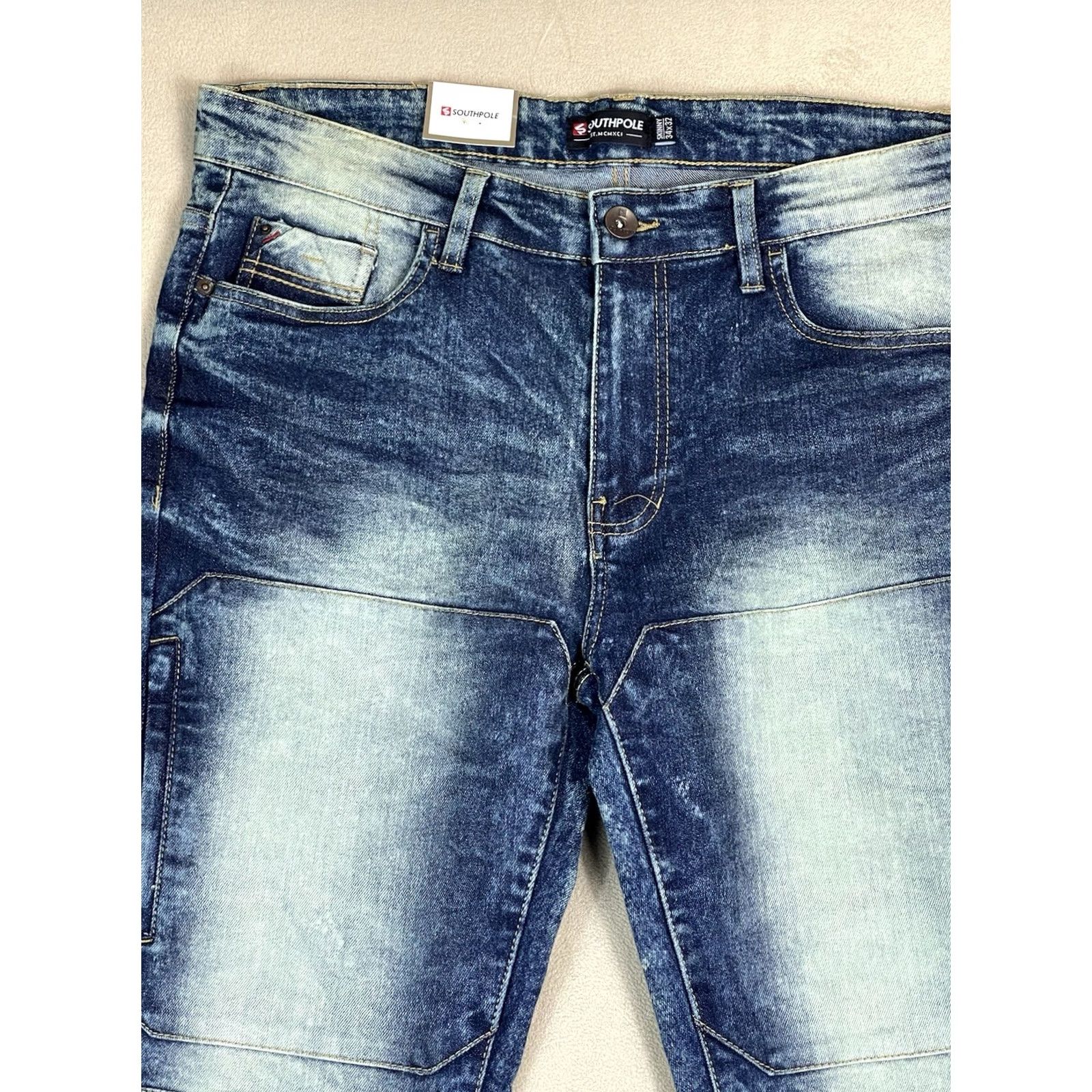 Southpole Southpole Jeans Adult 34x32 Blue Skinny Denim Casual Preppy Low Rise NWT Mens Size US 34 / EU 50 - 2 Thumbnail