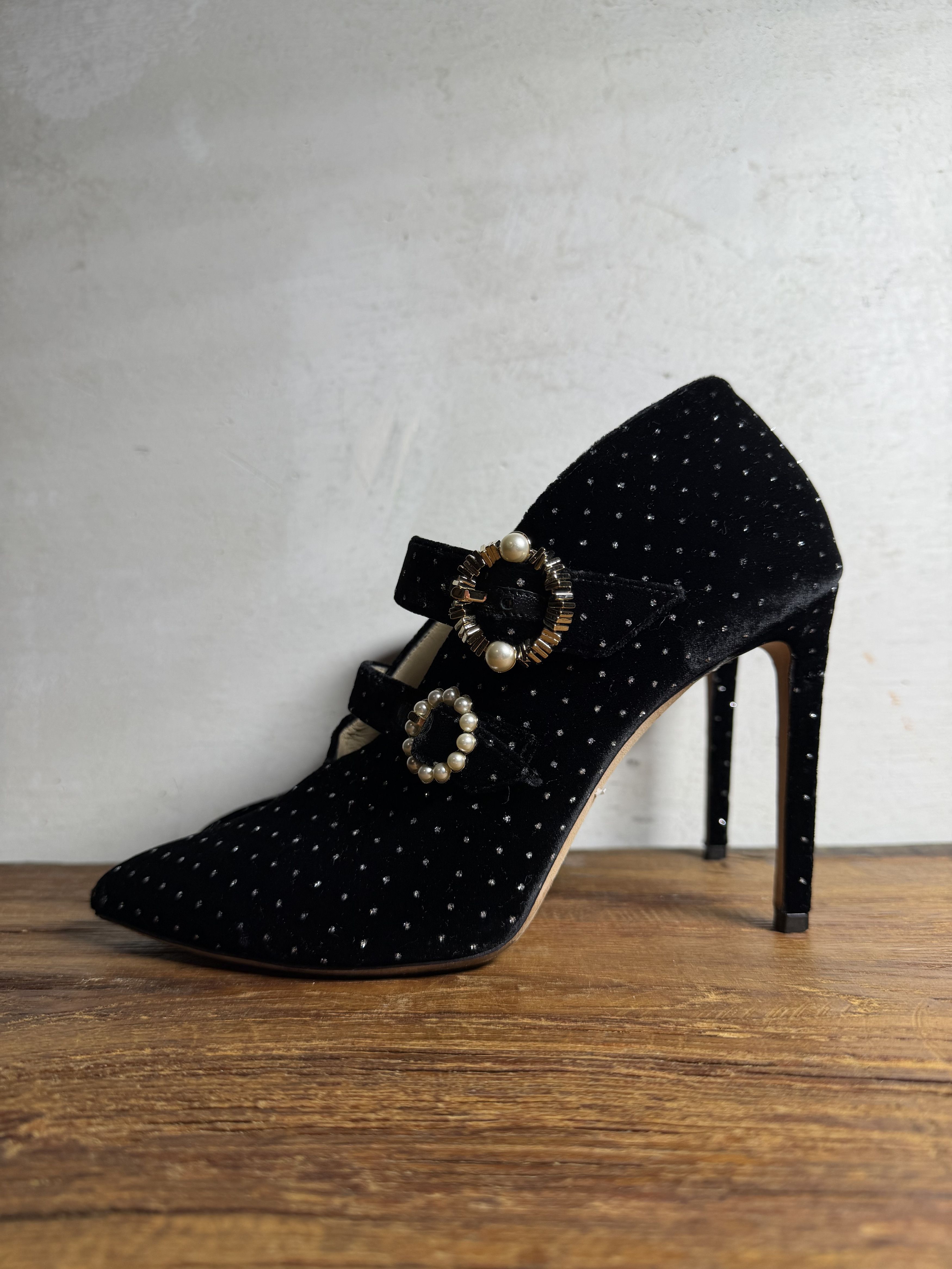 Jimmy Choo Larissa 100 Booties in Black Velvet