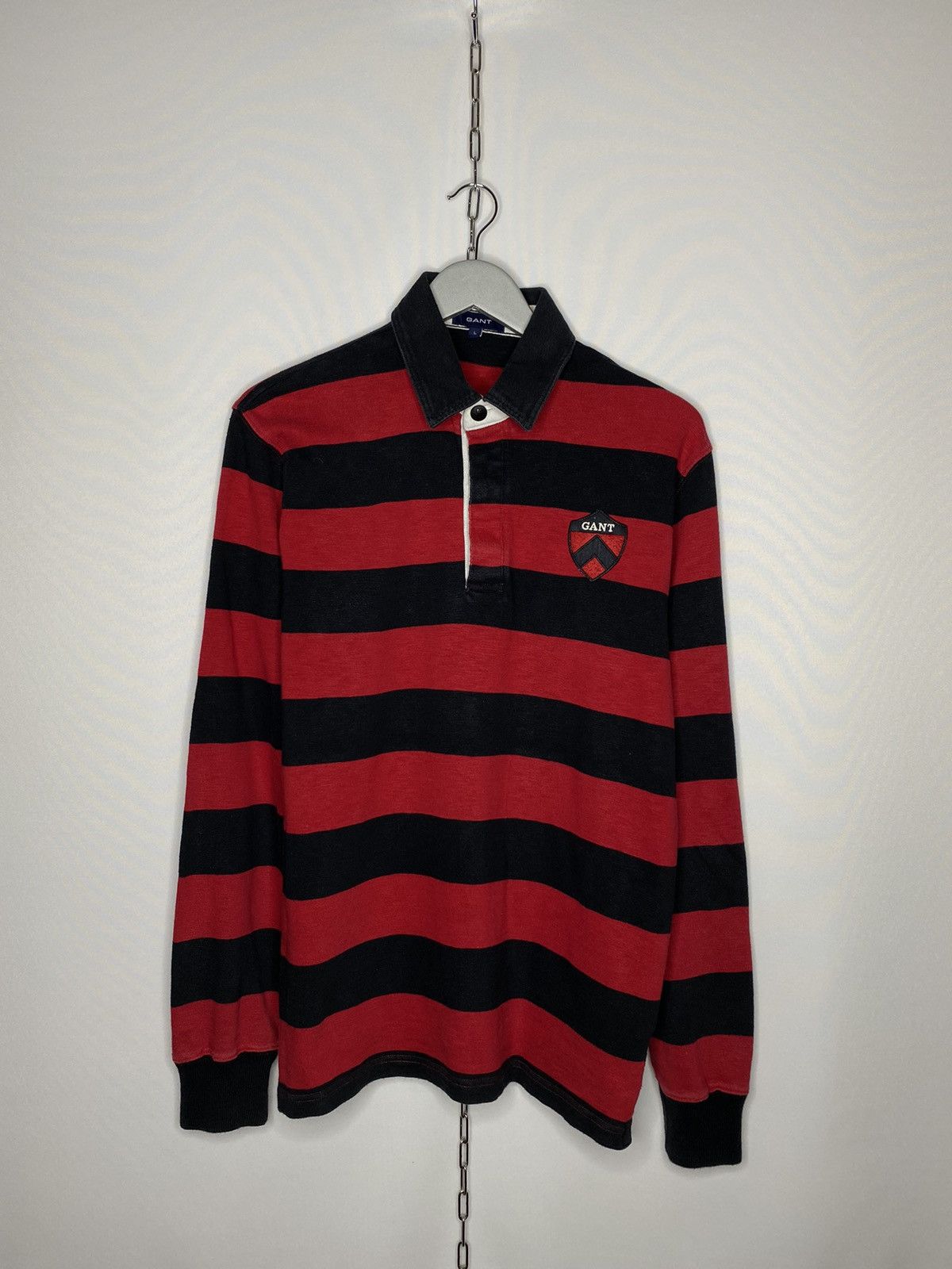 Gant × Vintage Vintage GANT Polo Rugby Long Sleeve Striped Y2K Hype Size US L / EU 52-54 / 3 - 2 Thumbnail
