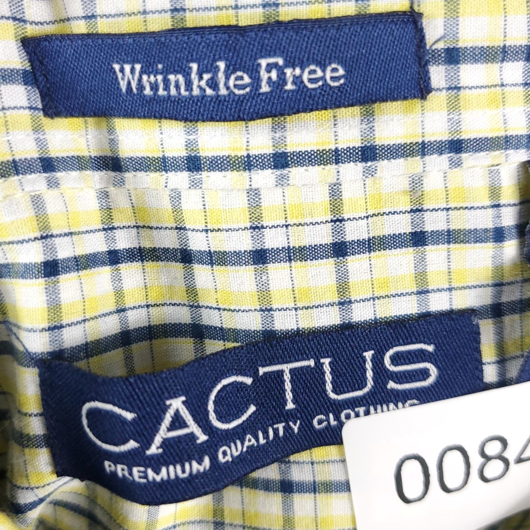 Vintage Cactus Shirt Mens Short Sleeve Button Up Plaid Yellow Blue Size M Size US M / EU 48-50 / 2 - 7 Thumbnail