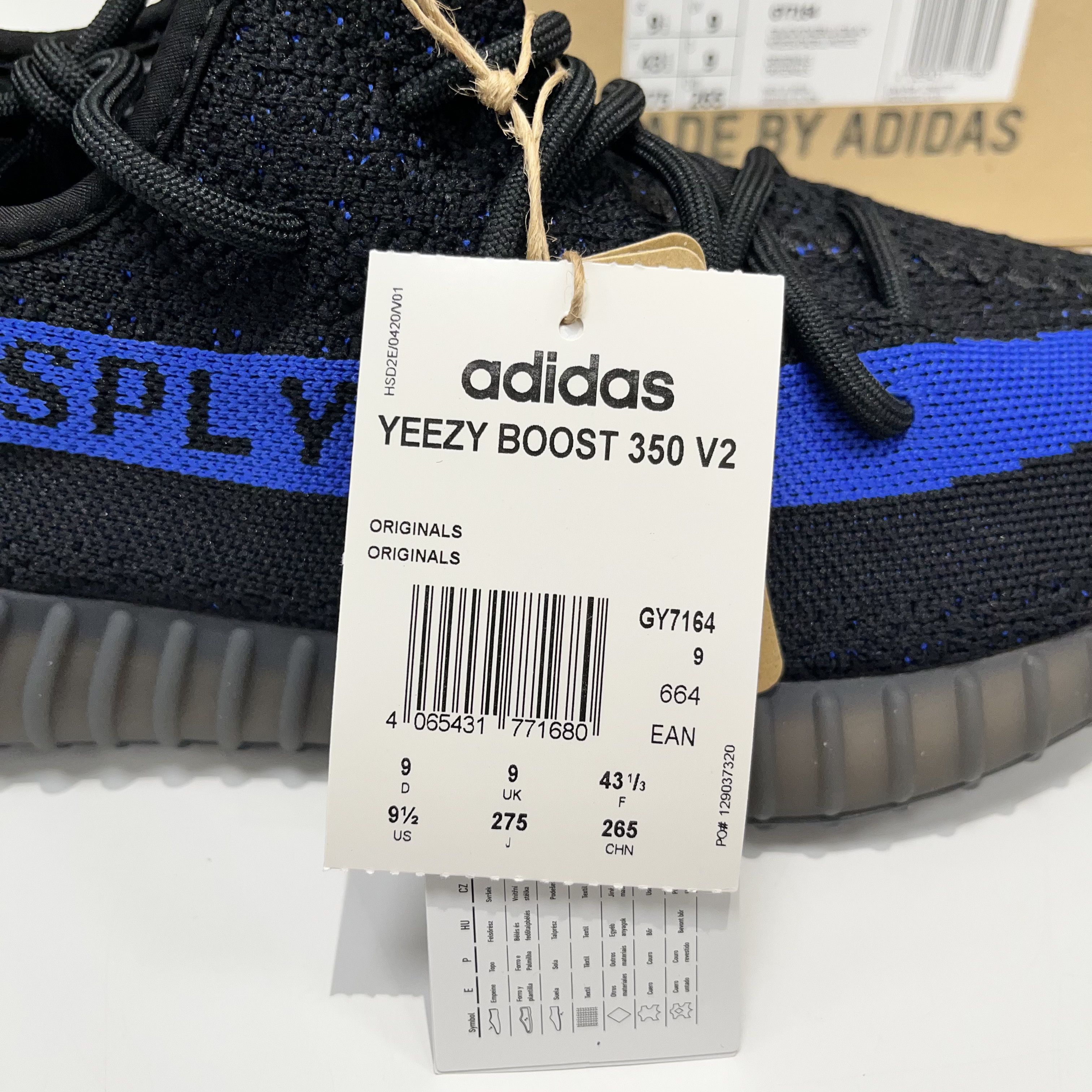 Adidas Adidas Yeezy Boost 350 V2 Dazzling Blue Size US 9.5 / EU 42-43 - 14 Thumbnail