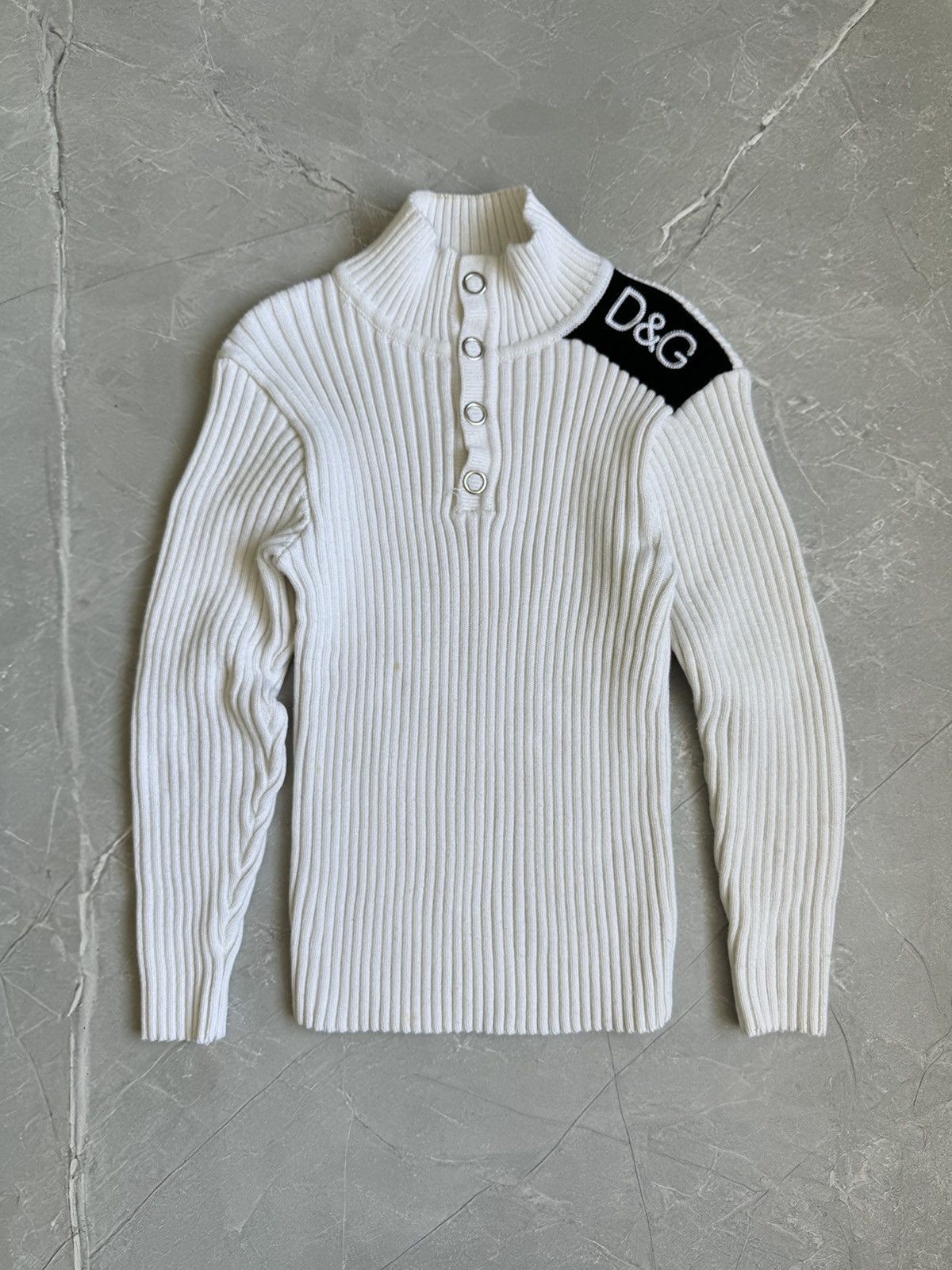 Vintage 90s Dolce Gabbana Ribbed Knit Sweater Slim Fit Y2K