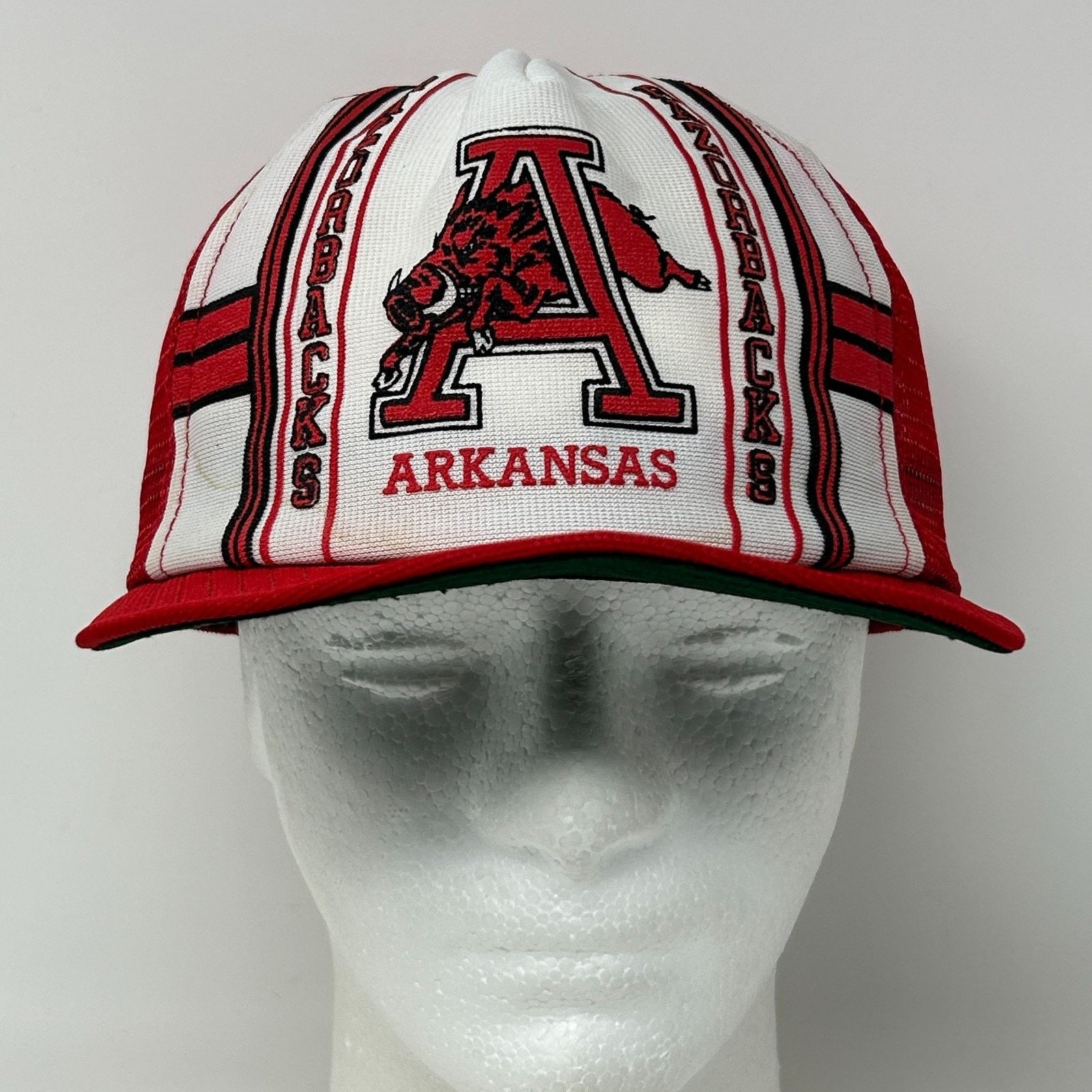 Vintage Vintage 80s Arkansas Razorbacks Trucker Hat Baseball Cap Red Size ONE SIZE - 2 Thumbnail