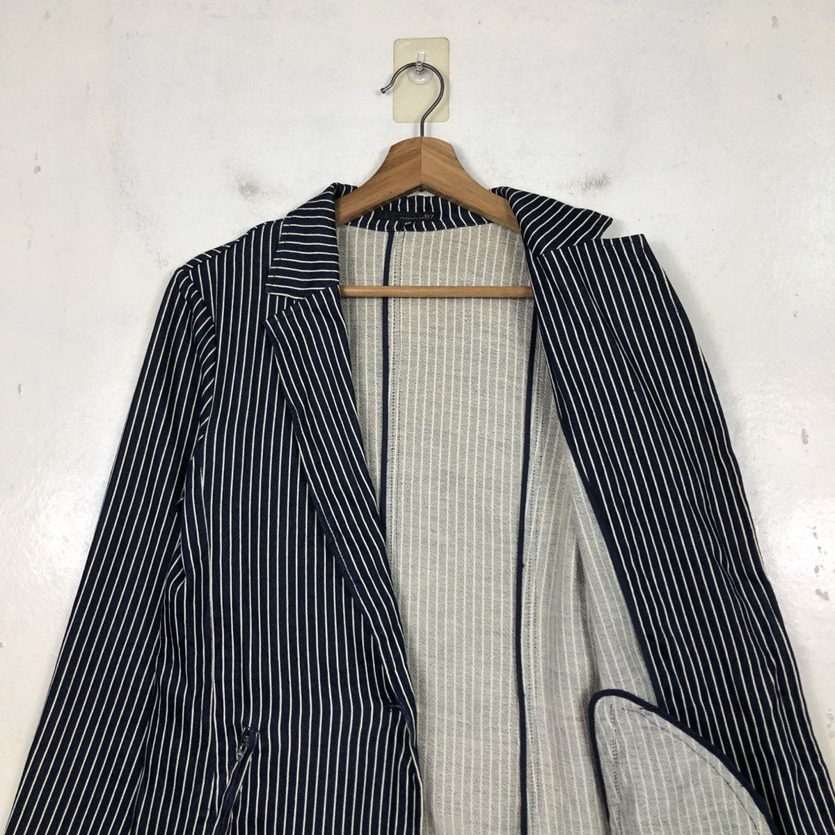 Indigo 📌Vintage Denim Indigo Striped Design Hickory B7 Issey Miyake Size US M / EU 48-50 / 2 - 14 Thumbnail