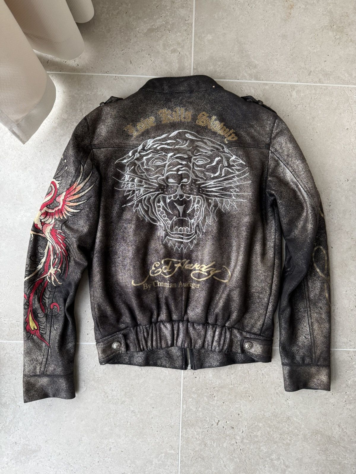 Christian Audigier Ed Hardy Bomber Jacket Size M / US 6-8 / IT 42-44 - 1 Thumbnail
