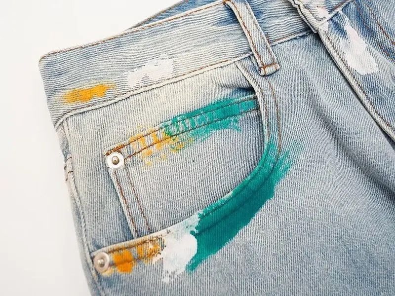 Y2K Ink Graffiti Baggy Ripped Flare Jean