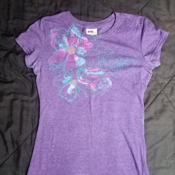Other Vintage Y2K Roxy Paradise Flowers Surf T-Shirt Size L / US 10 / IT 46 - 2 Thumbnail