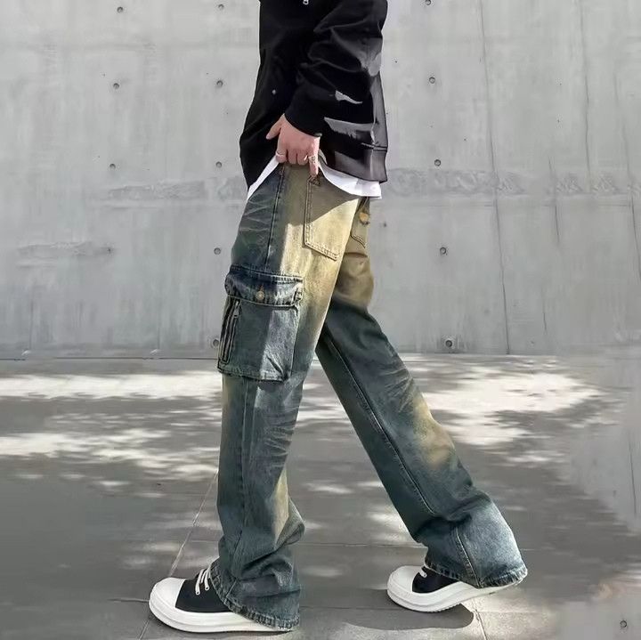Japanese Brand × Jean Vintage Denim Straight Leg Cargo Jeans Size US 33 - 5 Thumbnail