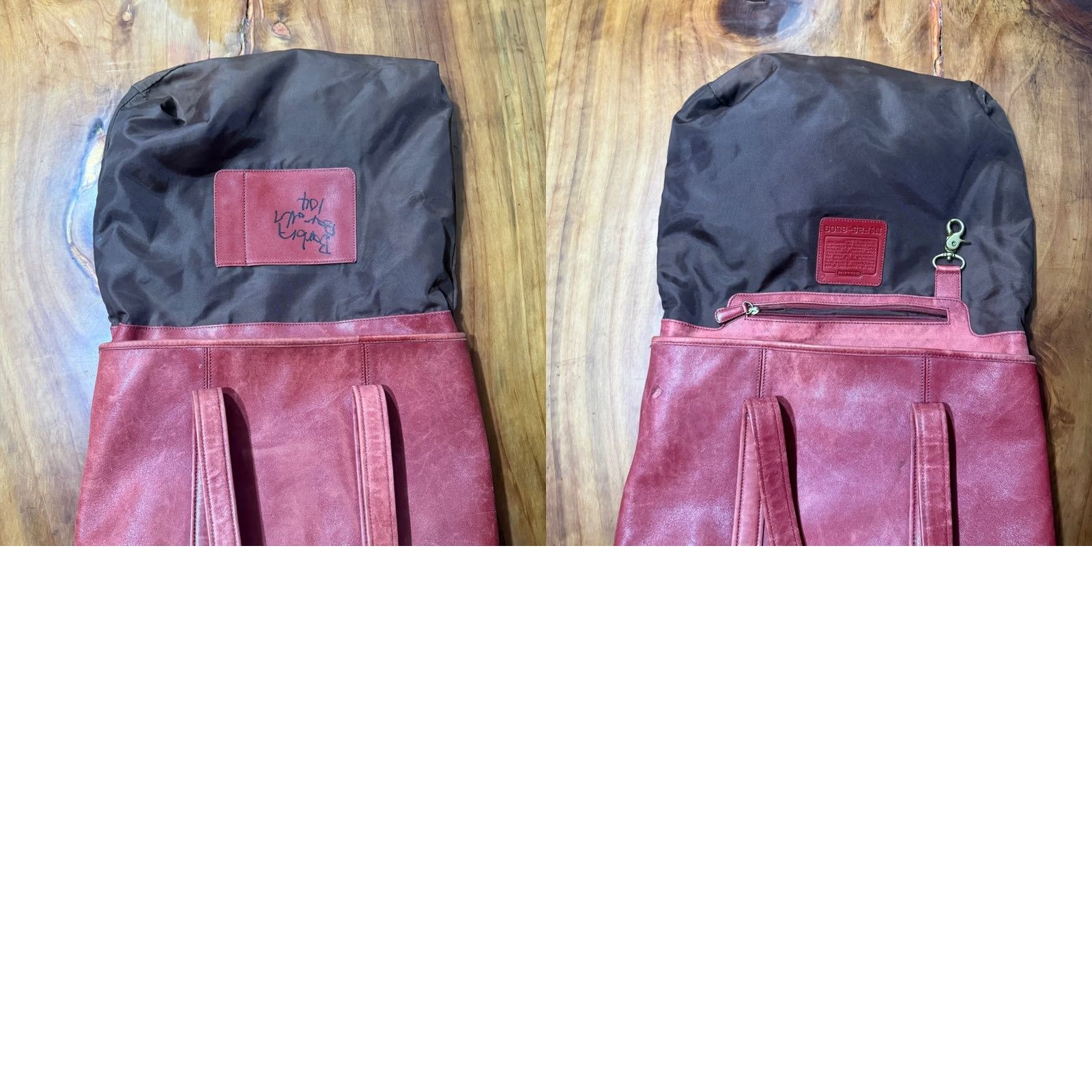 Coach VINTAGE Coach Red Leather Bag Purse Shoulder YY12 Leather Hunt Square 13x12x3 Large Women Womens Shoulder Bag Size ONE SIZE - 9 Thumbnail