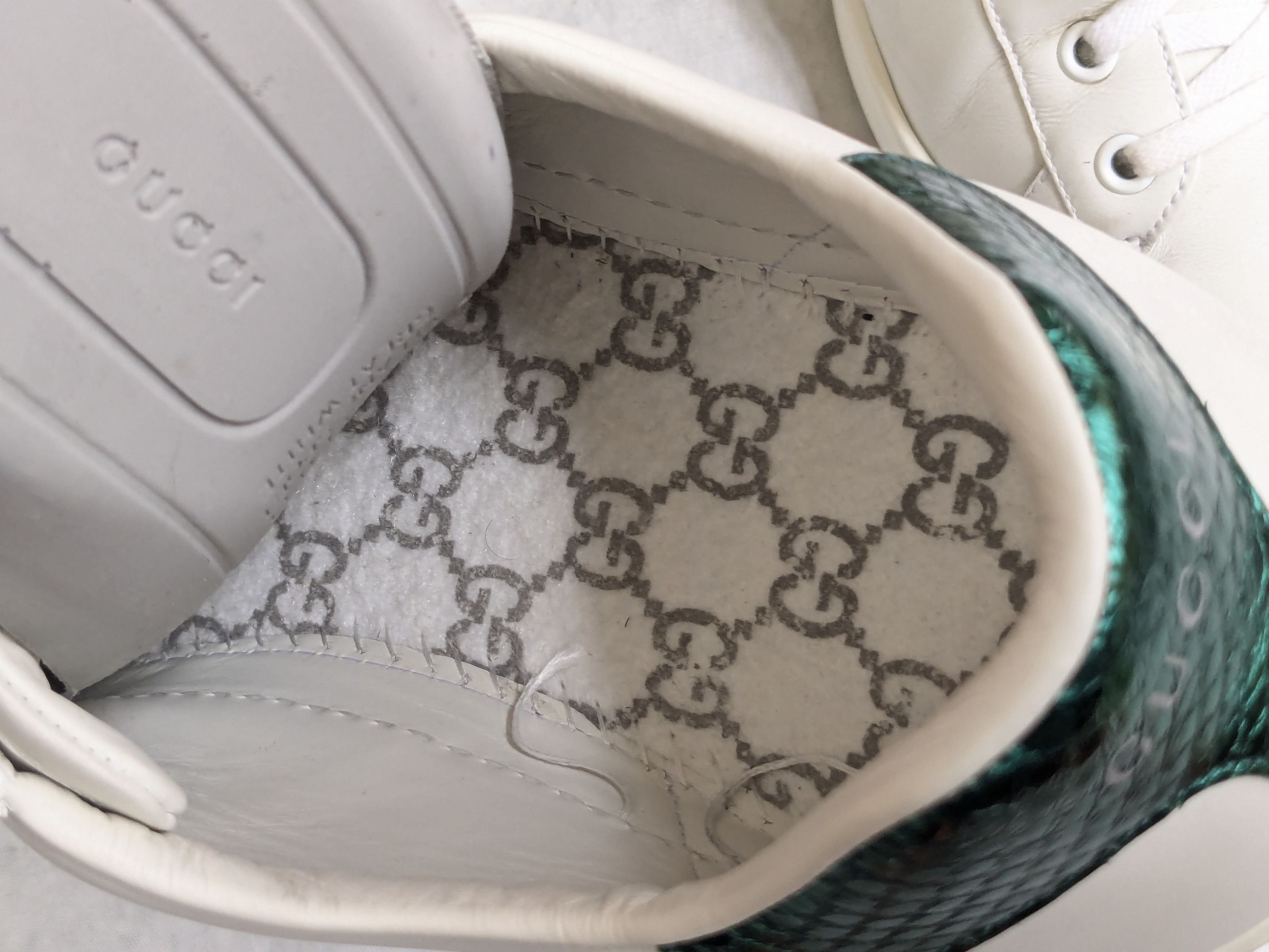 Gucci Gucci Ace Sneakers Snake 11.5 White Low Tops Leather Size US 11.5 / EU 44-45 - 7 Thumbnail