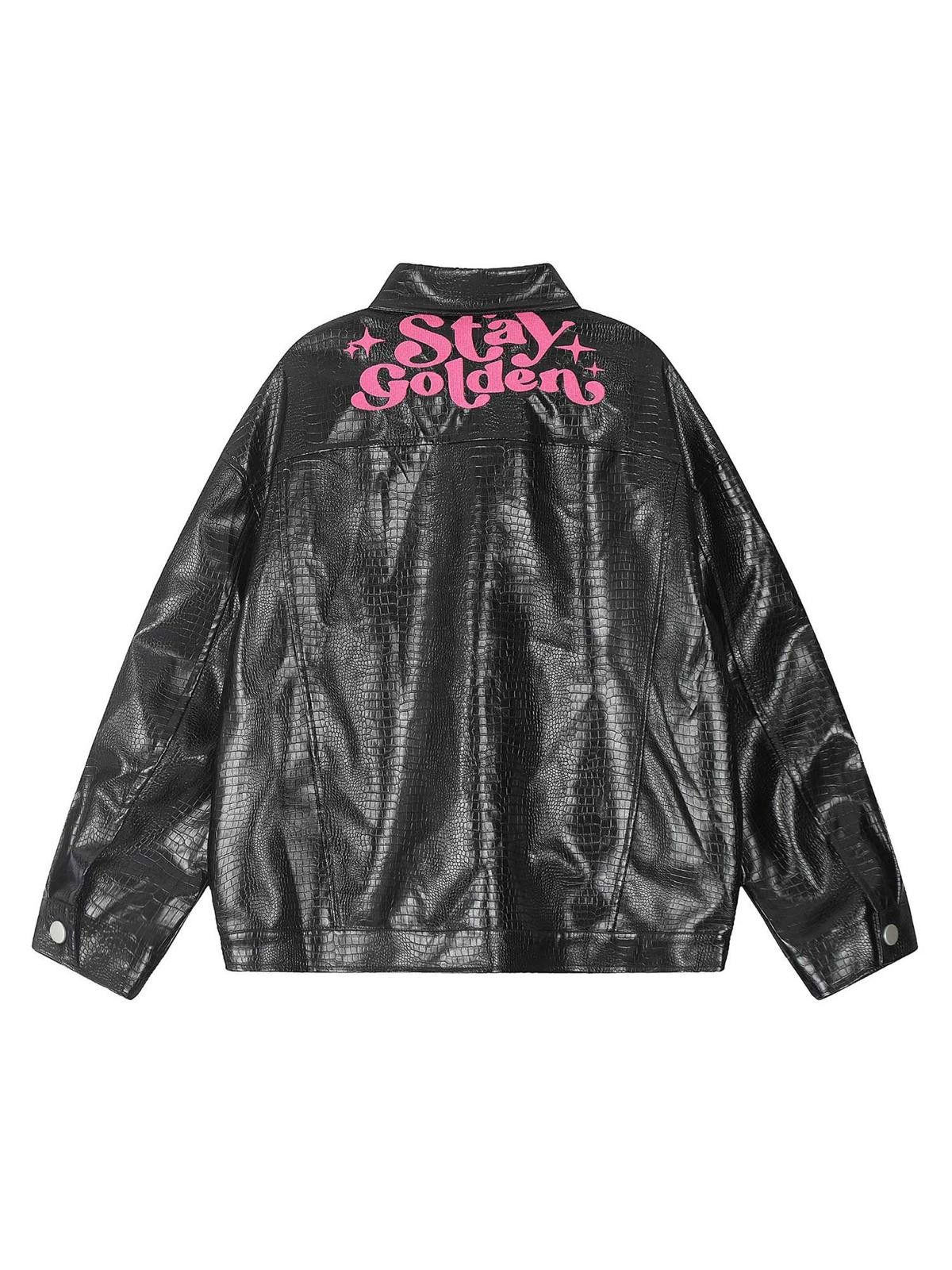 Japanese Brand Stay Golden Embroidered PU Leather Jacket Size M / US 6-8 / IT 42-44 - 1 Thumbnail