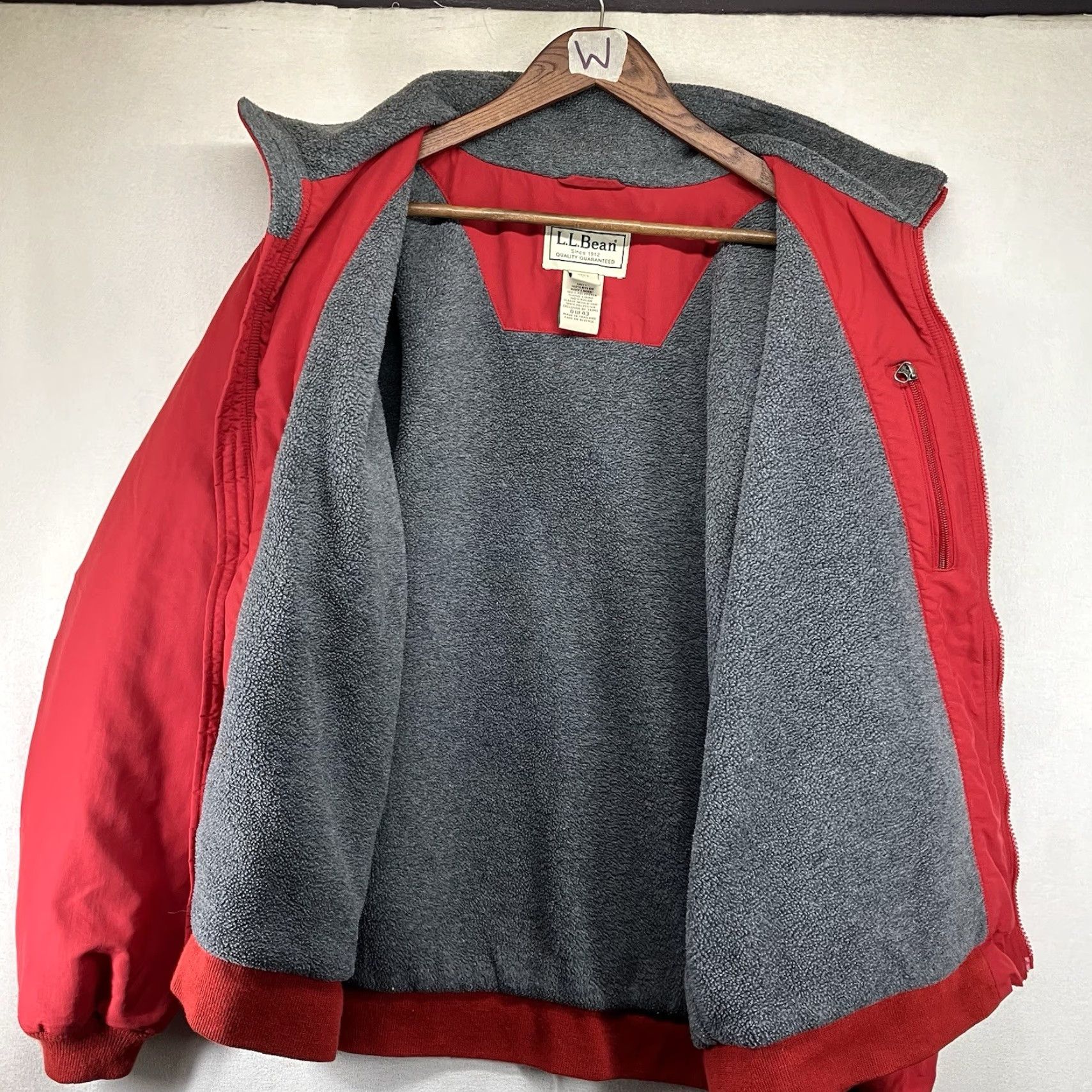Vintage VINTAGE L.L. Bean Warm-Up Jacket Mens L Tall Bomber Jacket Red Gray Long Sleeve Zip Pockets Fleece Lined Nylon Coat Classic Outdoor Logo 90s USA Size US L / EU 52-54 / 3 - 3 Thumbnail