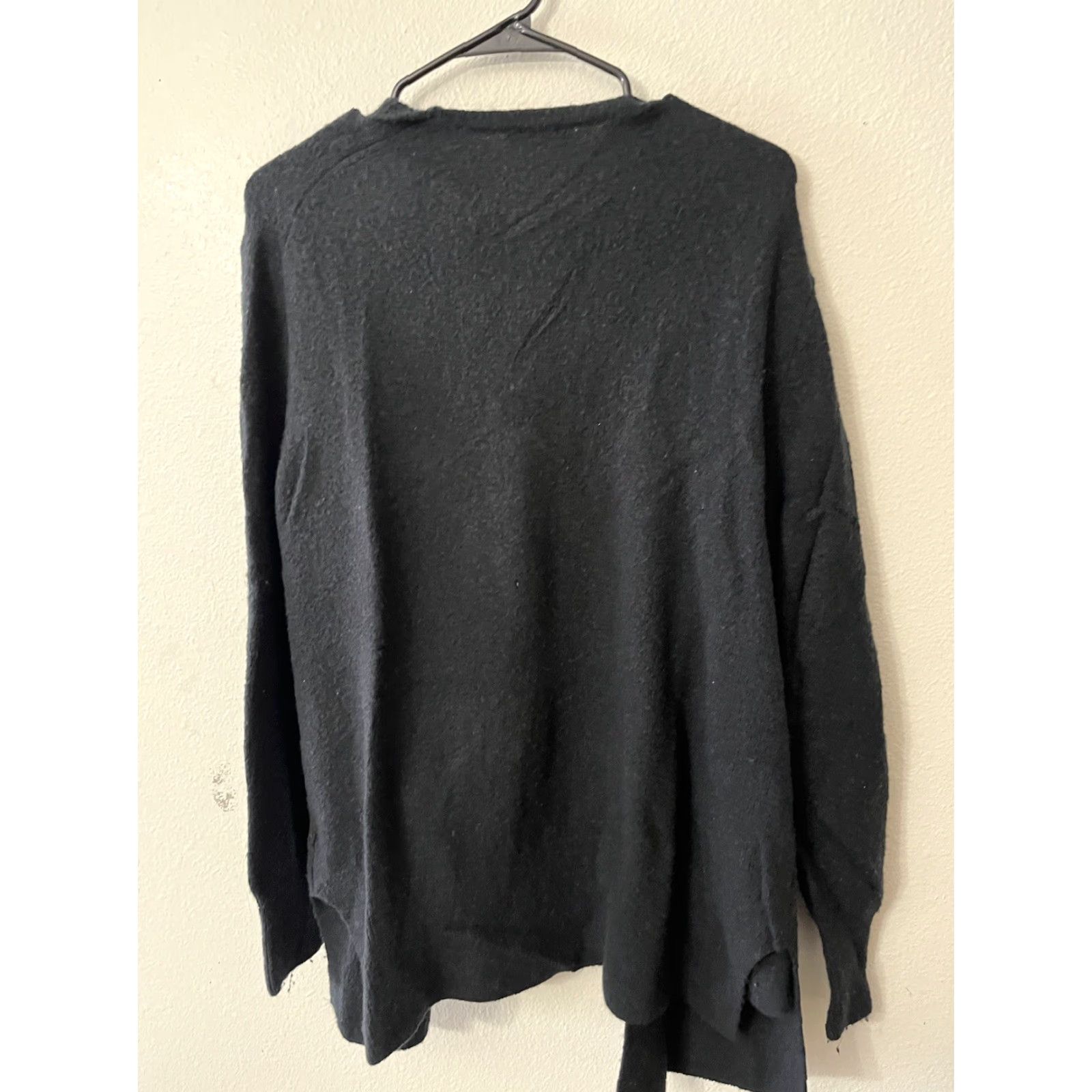 Madewell Madewell Cardigan Women Solid Black Large Cozy Walker Evening Size L / US 10 / IT 46 - 2 Thumbnail