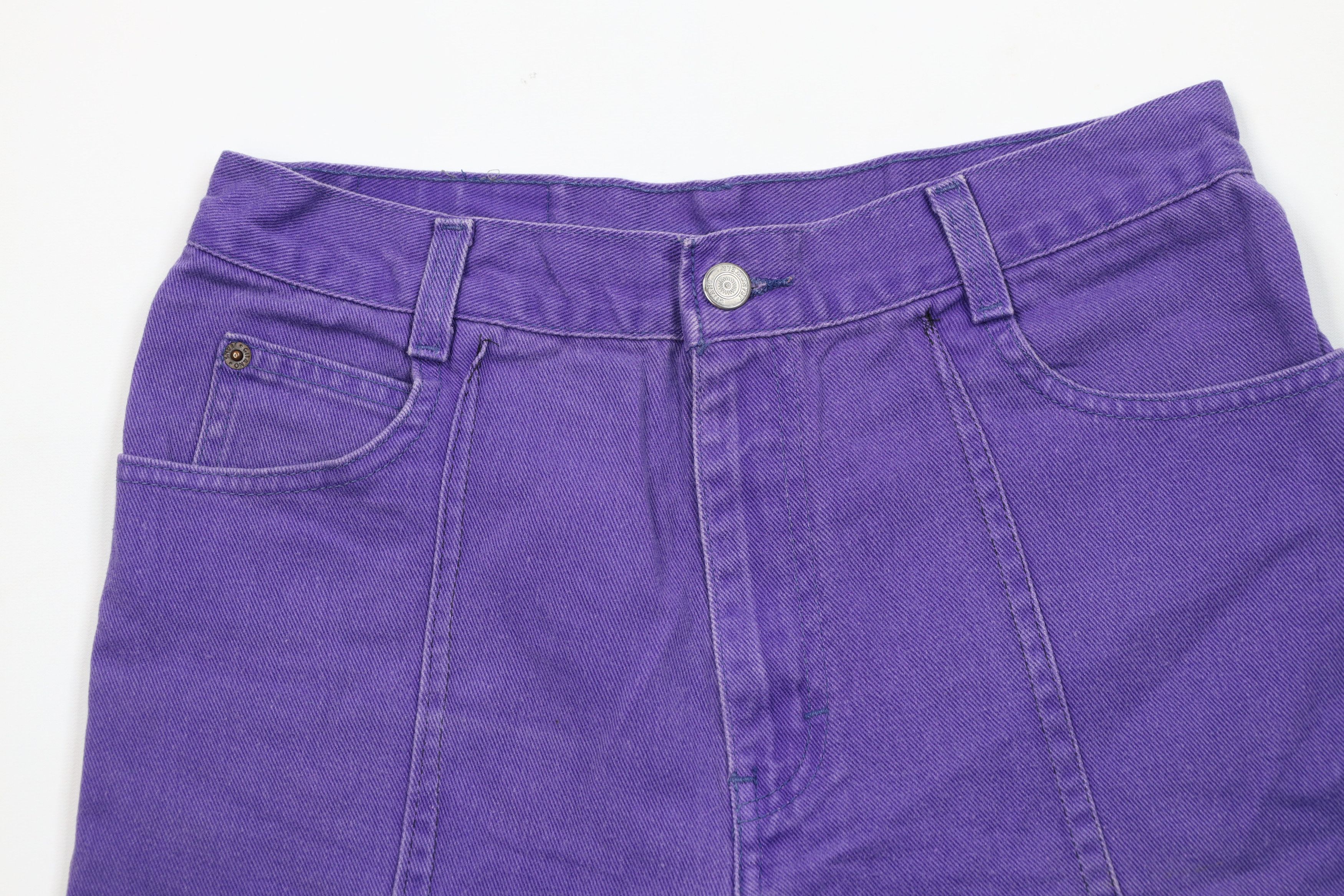 Vintage Vintage 90s Streetwear Denim Jean Shorts Jorts Purple USA Size 29" - 2 Thumbnail
