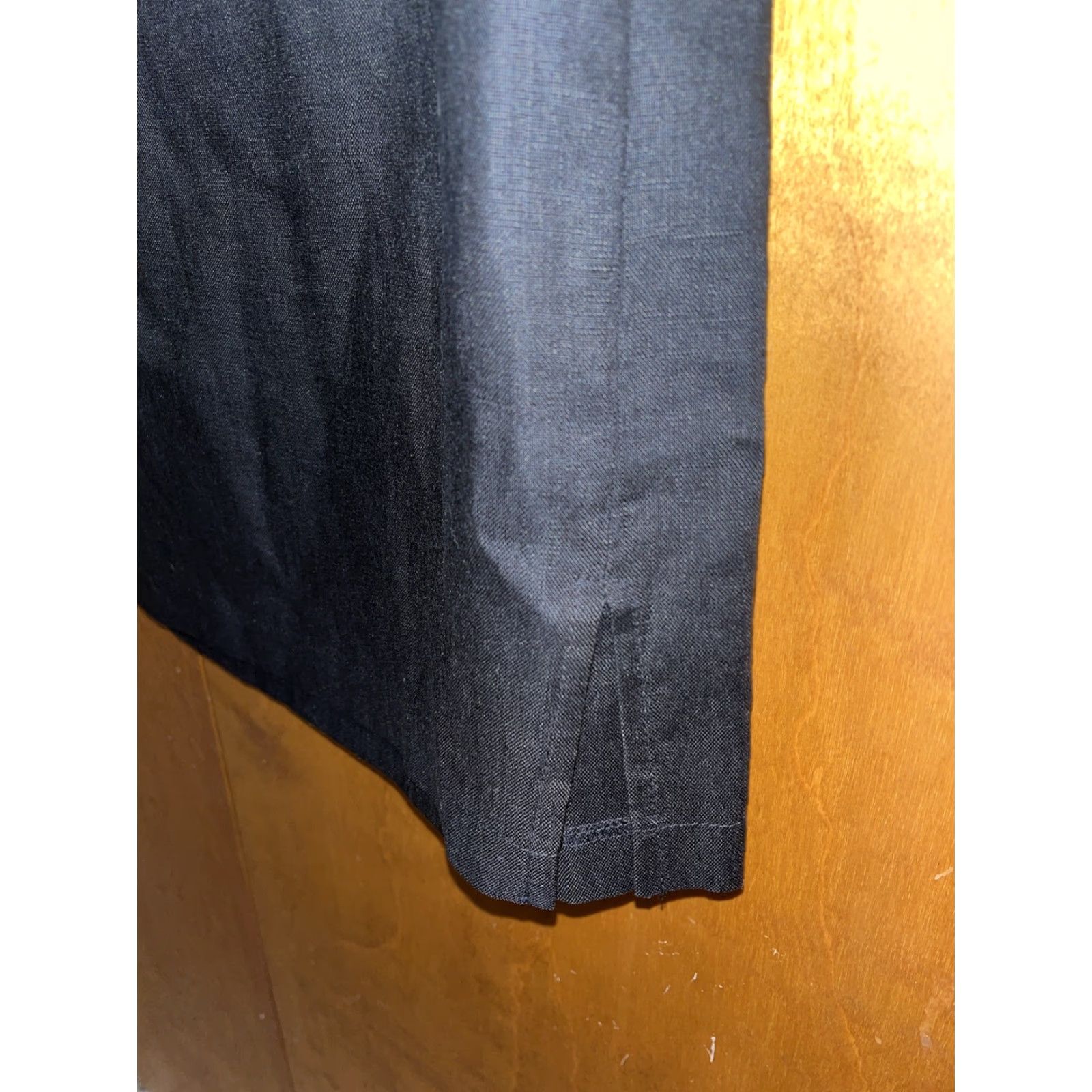 Vintage Gett Womens Linen Sleeveless Shift Midi Dress Small Black Scoop Neck Side Slit Size S / US 4 / IT 40 - 4 Thumbnail