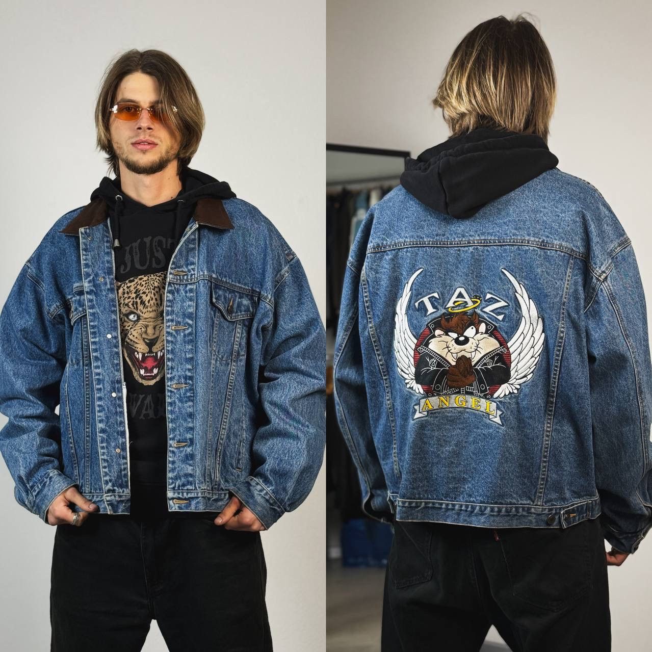 Warner Bros WARNER Bros 1996 TAZ ANGEL denim jacket size XL looney tunes Size US XL / EU 56 / 4 - 1 Thumbnail