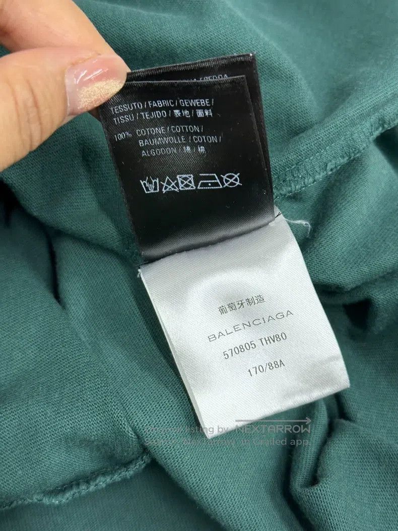 Balenciaga Balenciaga Green back letter logo short sleeve at-shirt to Size US XS / EU 42 / 0 - 6 Thumbnail