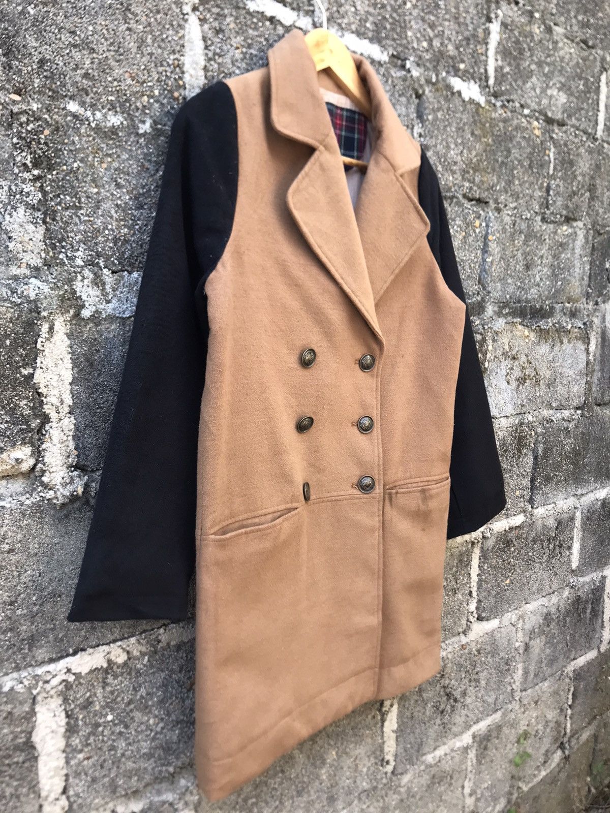 Japanese Brand Long Coat Double Breasted Two Tone Colour Size M / US 6-8 / IT 42-44 - 2 Thumbnail