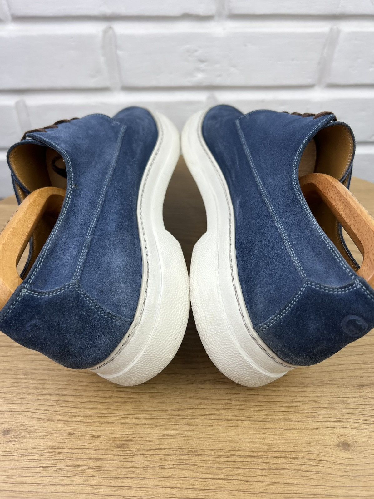 Gucci GUCCI Derby Suede Shoes Lace-up GG Logo Blue Men’s Size US 9.5 / EU 42-43 - 10 Thumbnail