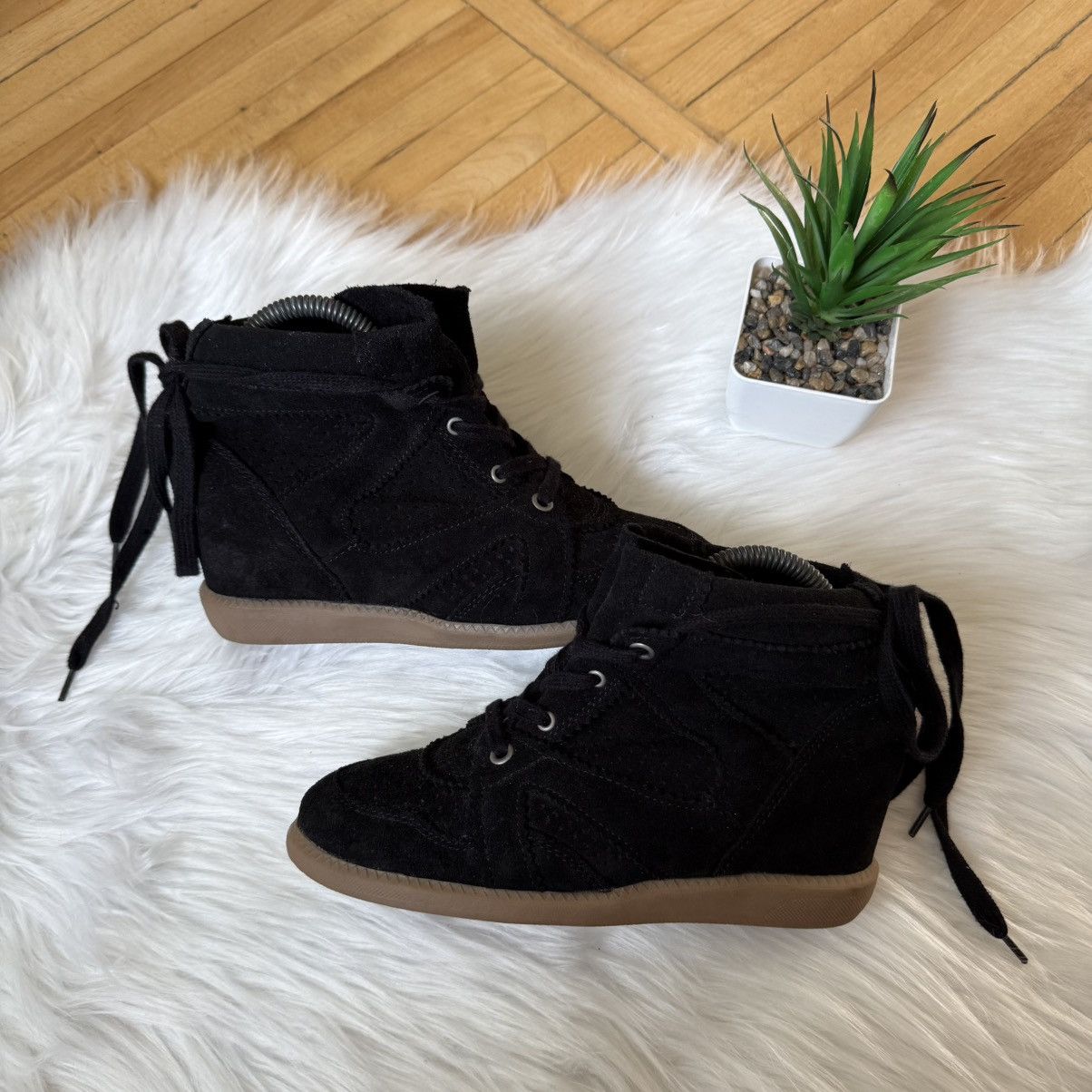 Other 📌 Vintage like Isabel Marant Style Bekett Wedge Sneakers Size US 7 / IT 37 - 4 Thumbnail