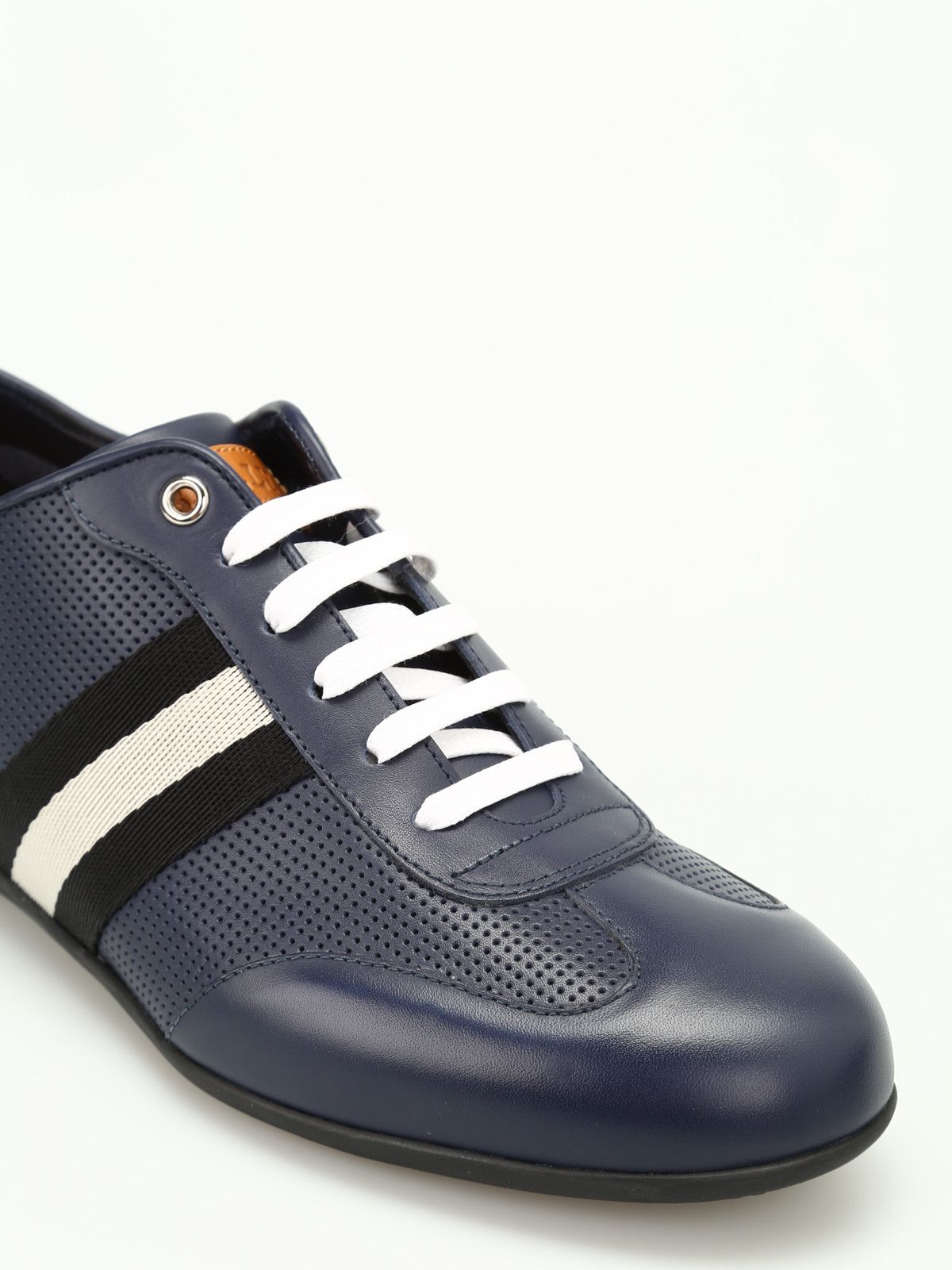 Bally o1y1224 Leather Low-Top Sneakers in Blue Size US 7 / EU 40 - 2 Thumbnail