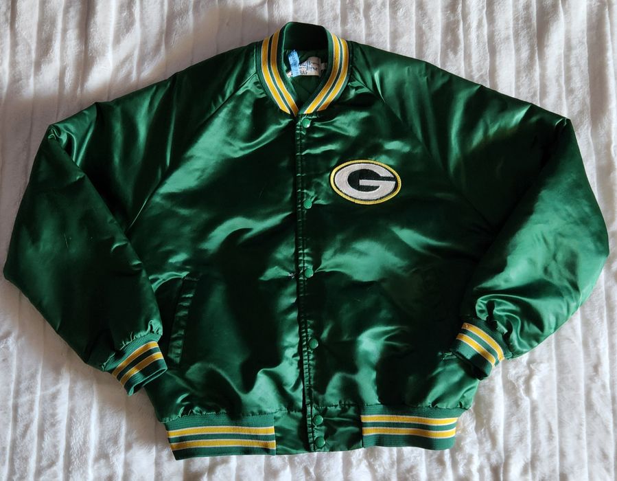 Vintage Green Bay Packers Chalk Line Satin Bomber Jacket- XL