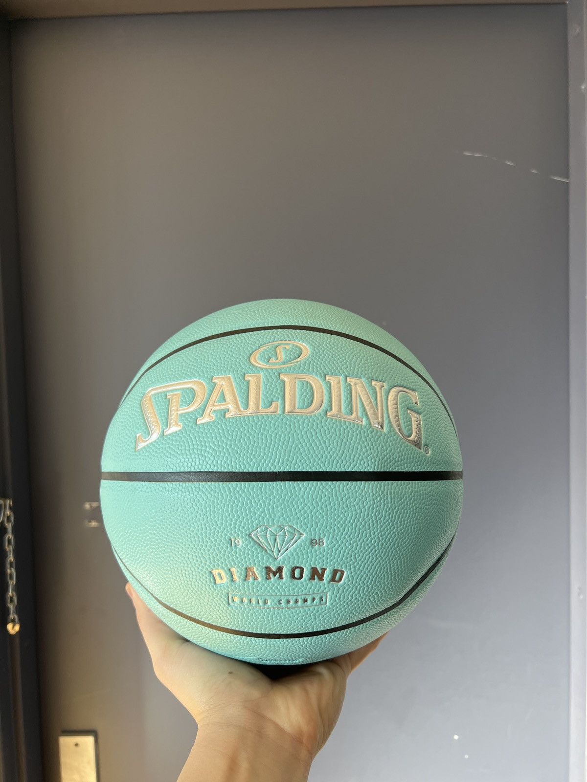 image of Diamond Supply Co x Spalding Diamond Supply X Spalding Tiffany Green Basketball in Mint, Men's