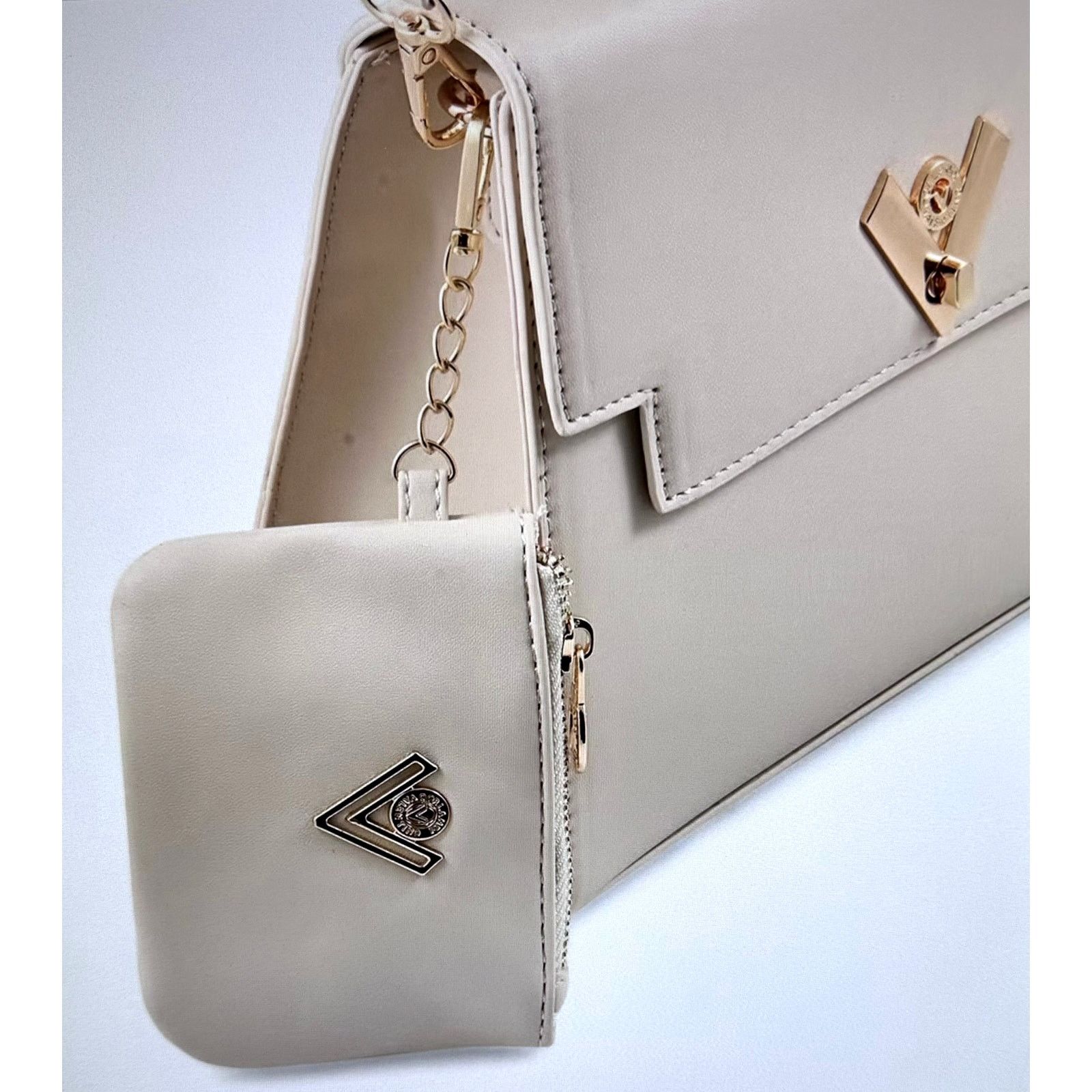 Other Valentino Orlandi Satchel Logo Bag Matching Wallet Beige Size ONE SIZE - 5 Thumbnail