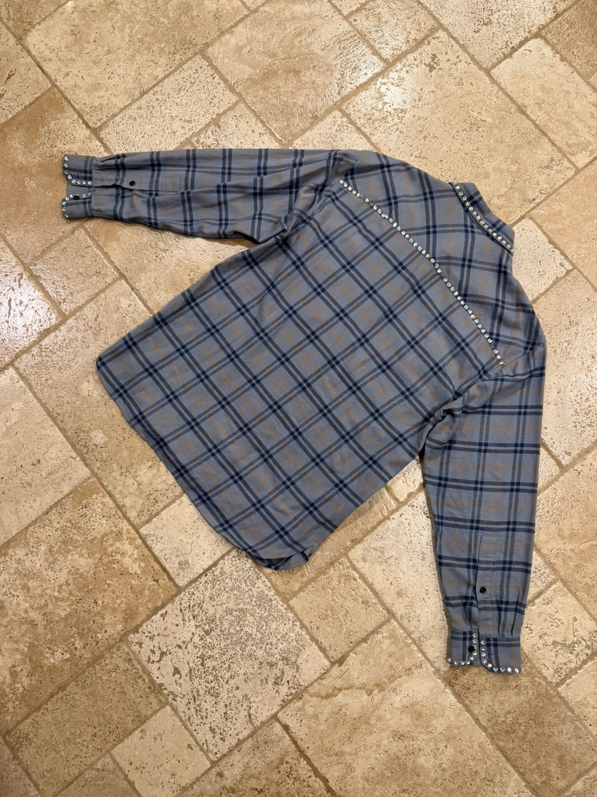 Dries Van Noten Dries Van Noten Carwick Embellsihed Crystals Plaid Shirt Size US L / EU 52-54 / 3 - 13 Thumbnail