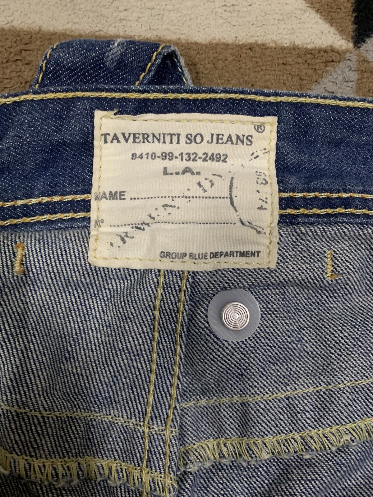 Tornado Mart Vintage Jimmy Taverniti Studded Flare Distress Grunge Jeans Size US 31 - 18 Thumbnail